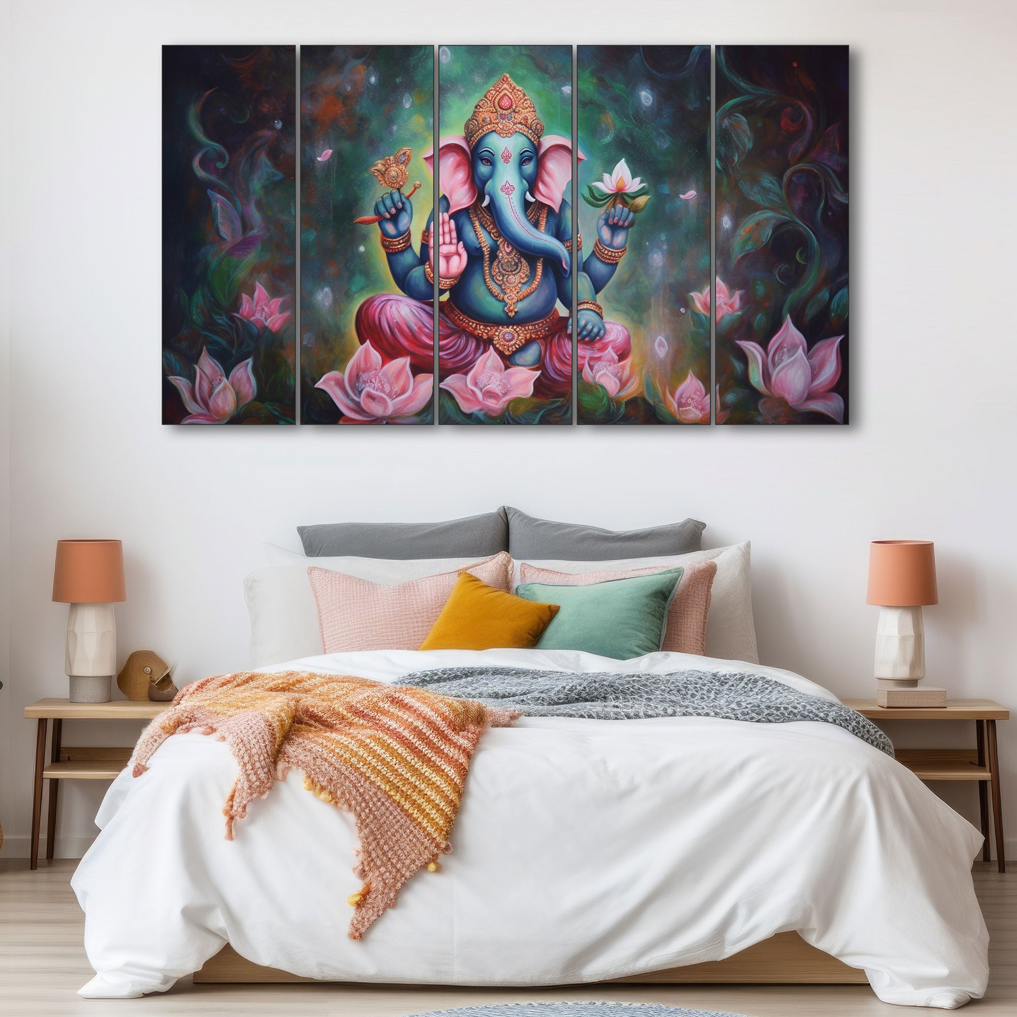 Lord Ganesha Painting with frame Big Size Wall Art for living room,Bedroom,Drawing room,Hotels