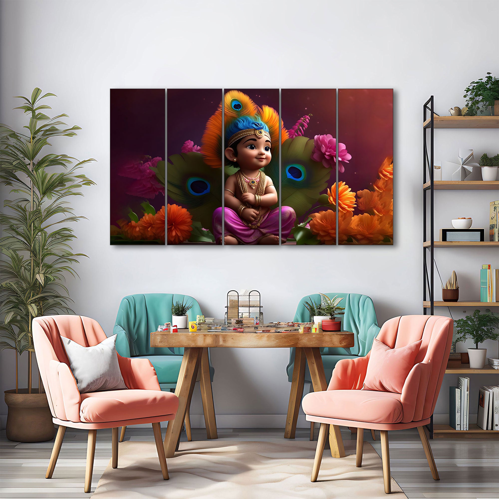 Bal Gopal Painting with frame Big Size Wall Art for living room,Bedroom,Drawing room,Hotels
