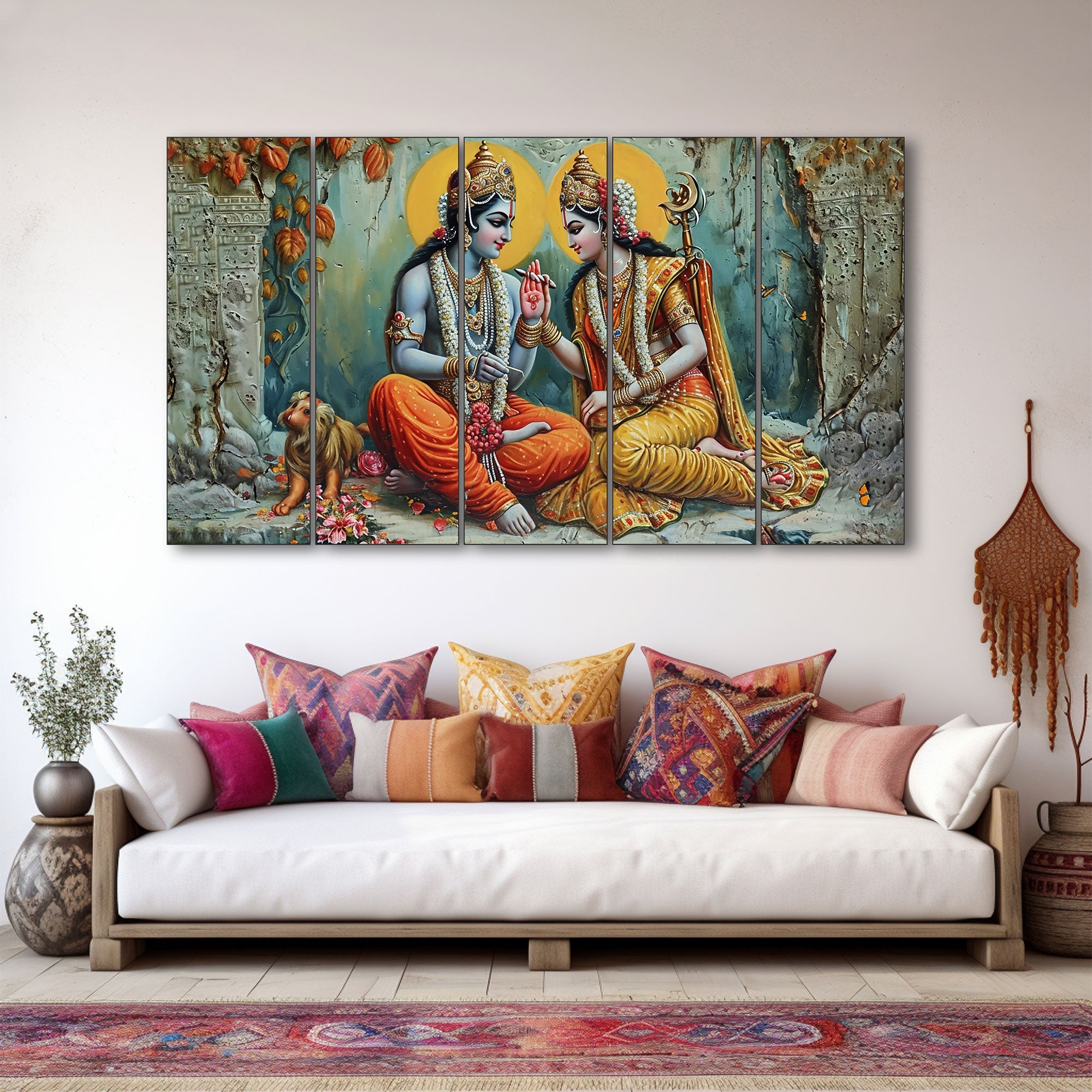 Radha Krishna Painting with frame Big Size Wall Art for living room,Bedroom,Drawing room,Hotels