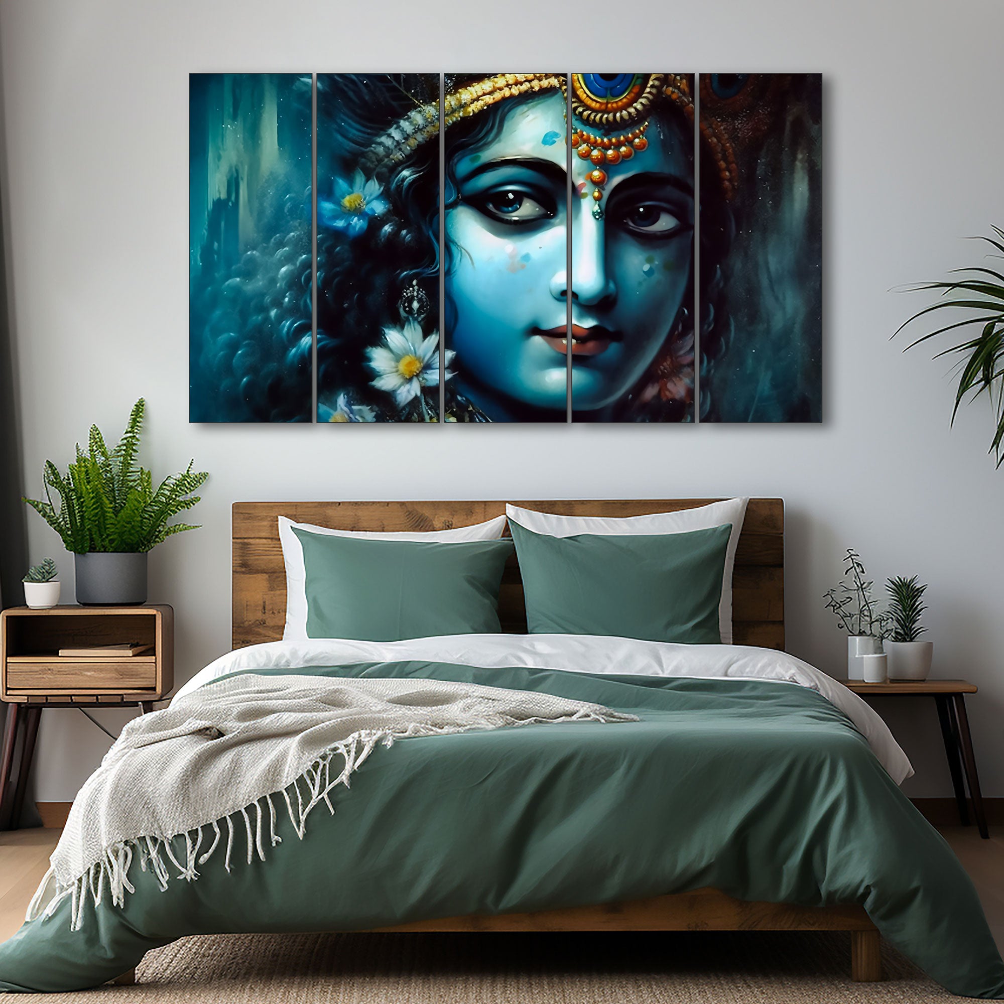 Krishna Ji Painting with frame Big Size Wall Art for living room,Bedroom,Drawing room,Hotels