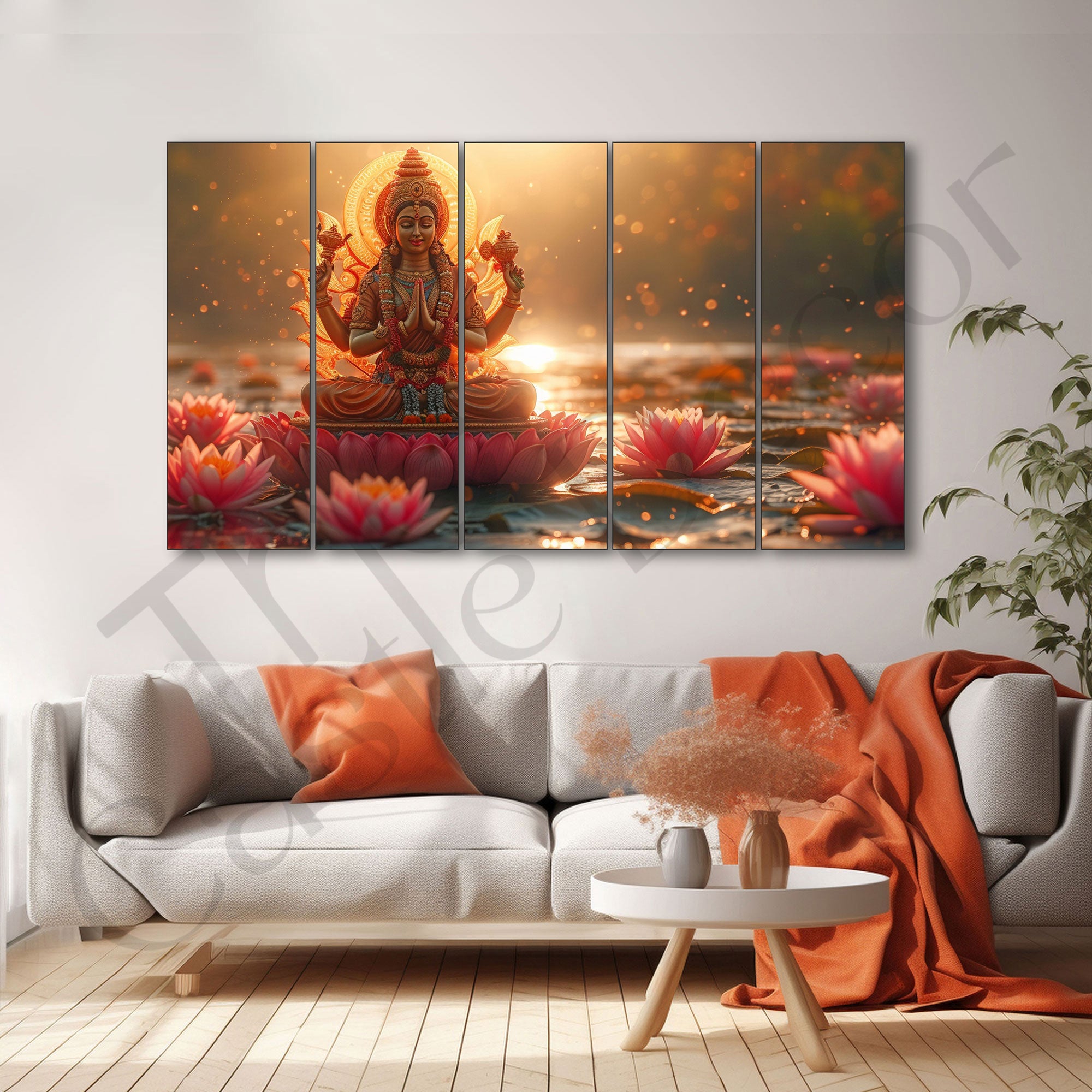 Goddess Laxmi ji Painting with frame Big Size Wall Art for living room,Bedroom,Drawing room,Hotels