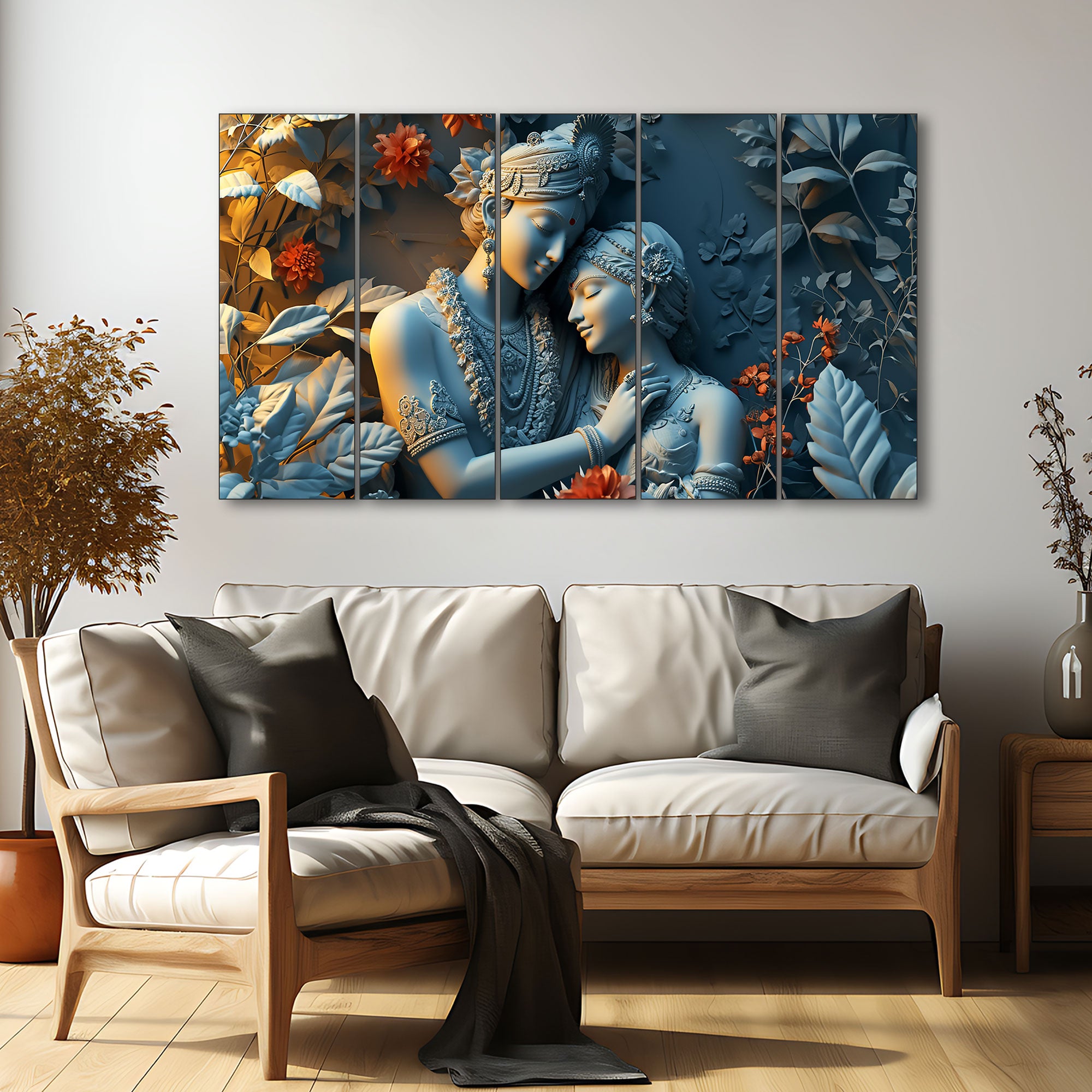 Radha Krishan Painting with frame Big Size Wall Art for living room,Bedroom,Drawing room,Hotels