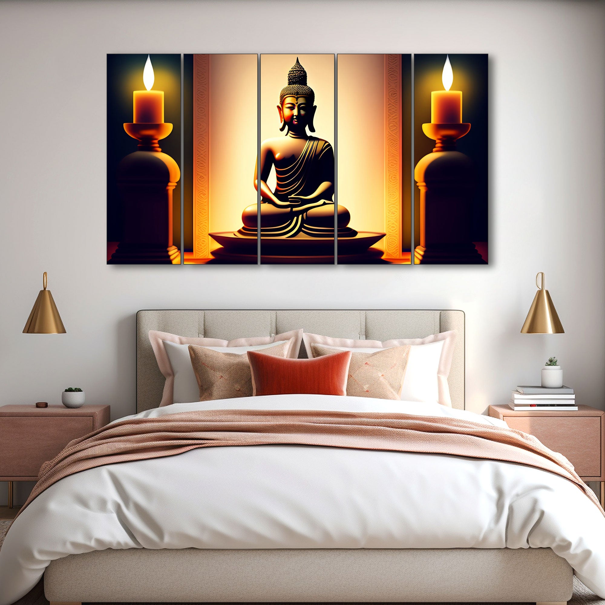 Lord Budha Painting with frame Big Size Wall Art for living room,Bedroom,Drawing room,Hotels