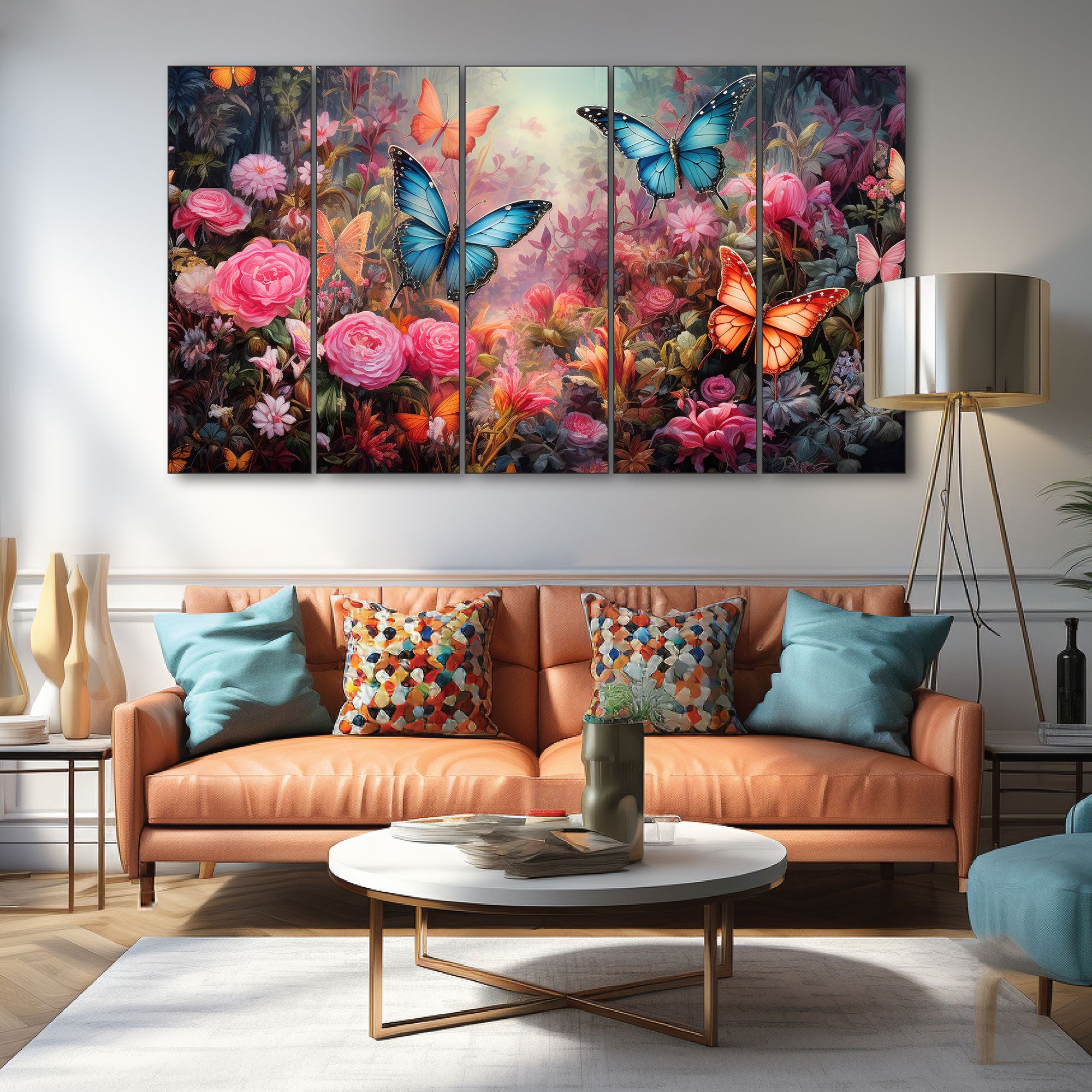 Butterflies Painting with frame Big Size Wall Art for living room,Bedroom,Drawing room,Hotels