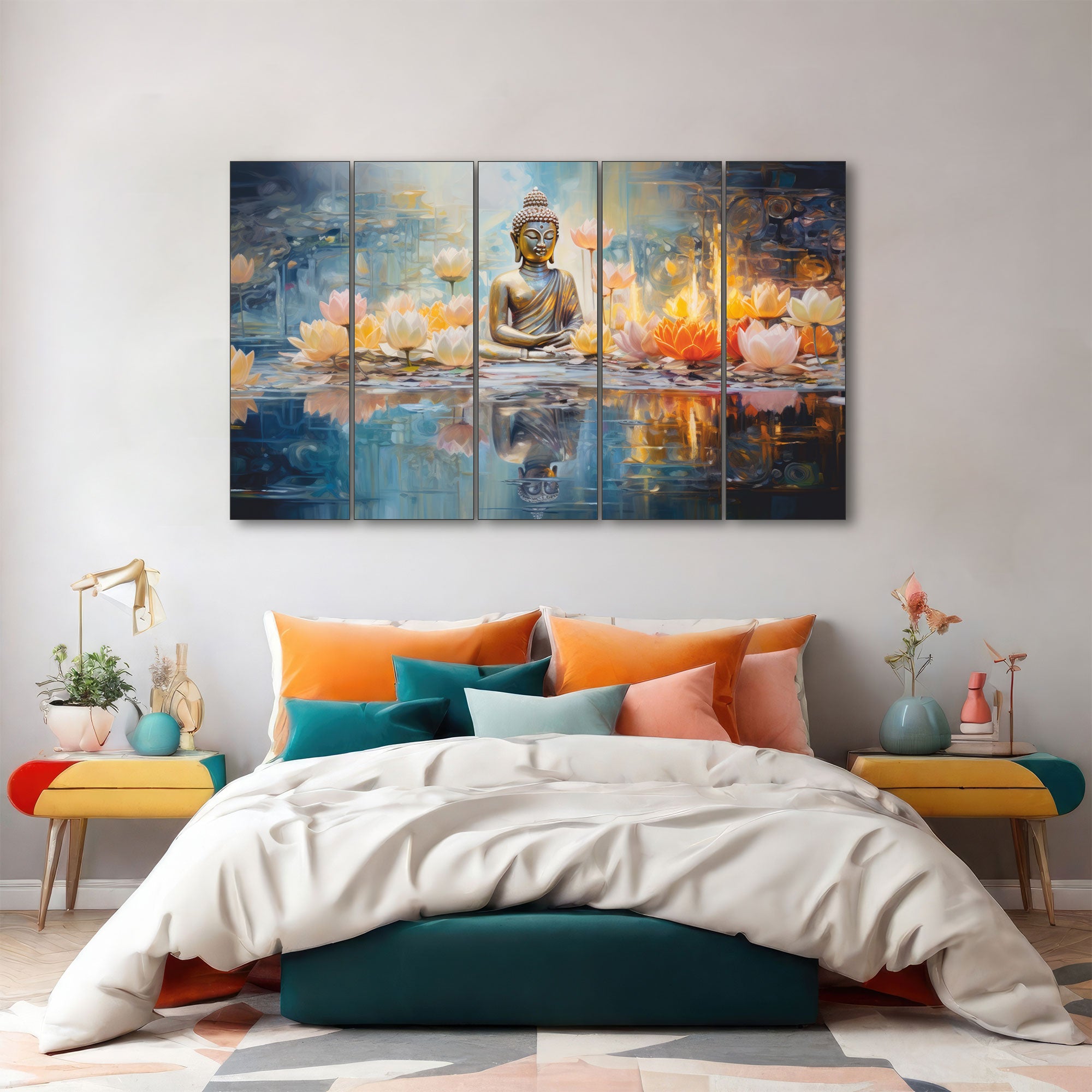 Buddha Painting with frame Big Size Wall Art for living room,Bedroom,Drawing room,Hotels 27X48