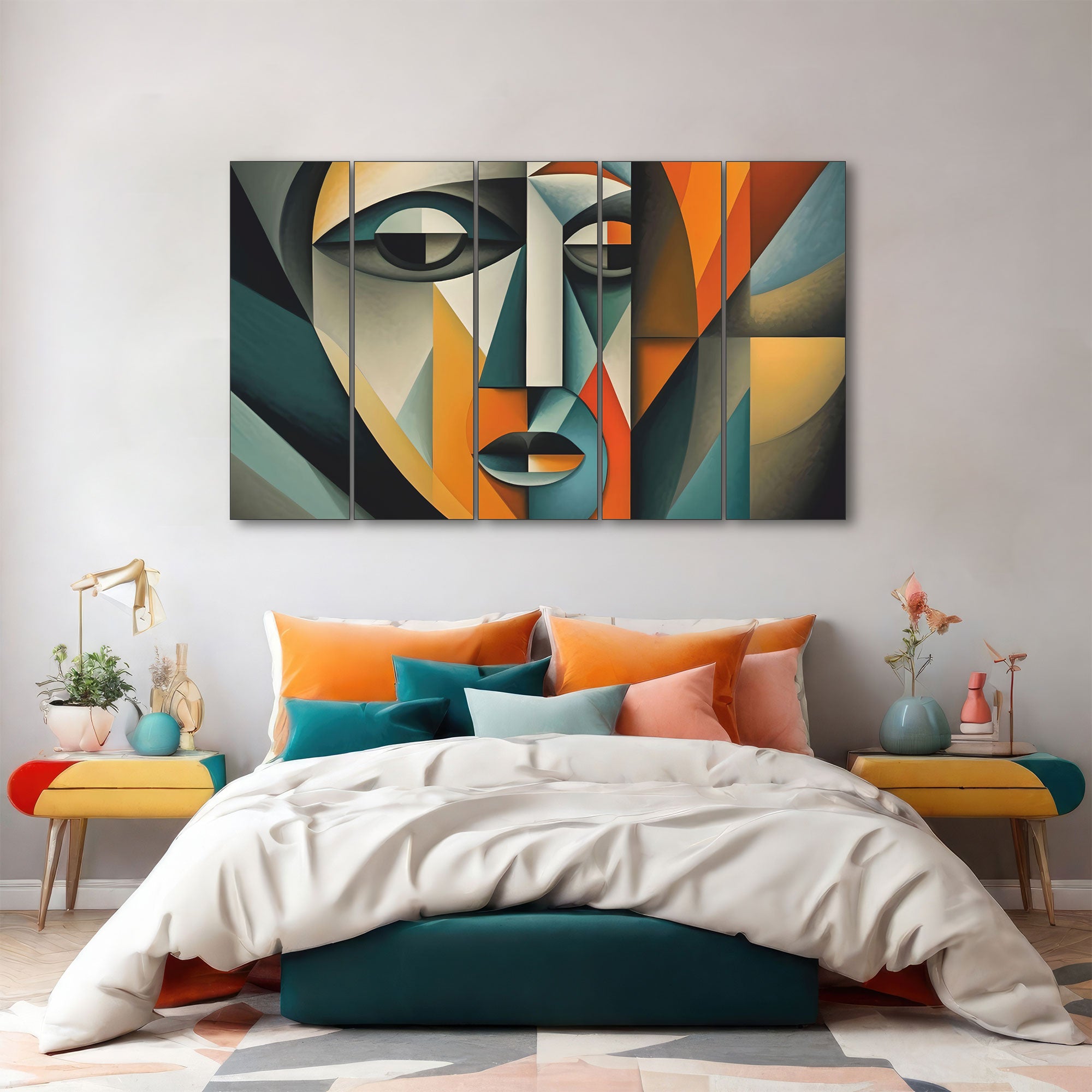 Woman Abstract Painting with frame Big Size Wall Art for living room,Bedroom,Drawing room,Hotels