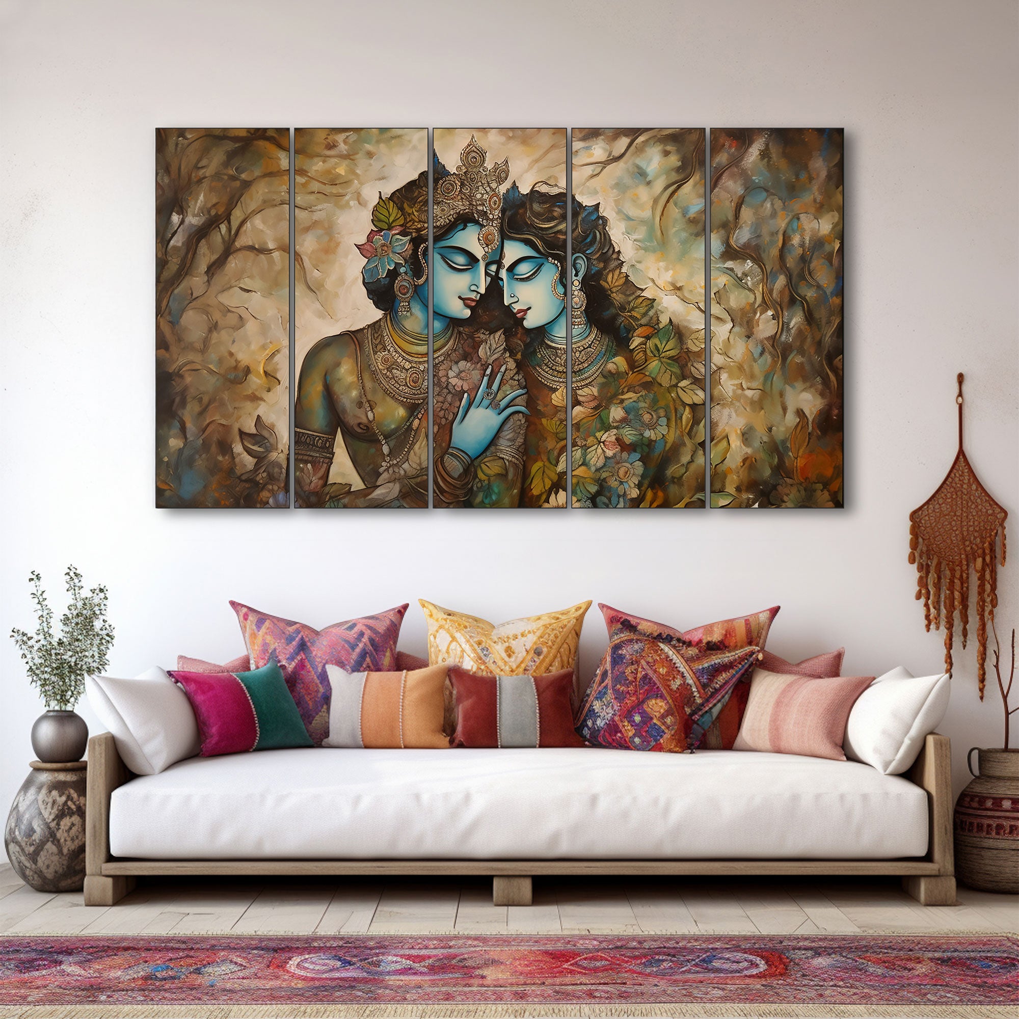 Radha Krishna Painting with frame Big Size Wall Art for living room,Bedroom,Drawing room,Hotels