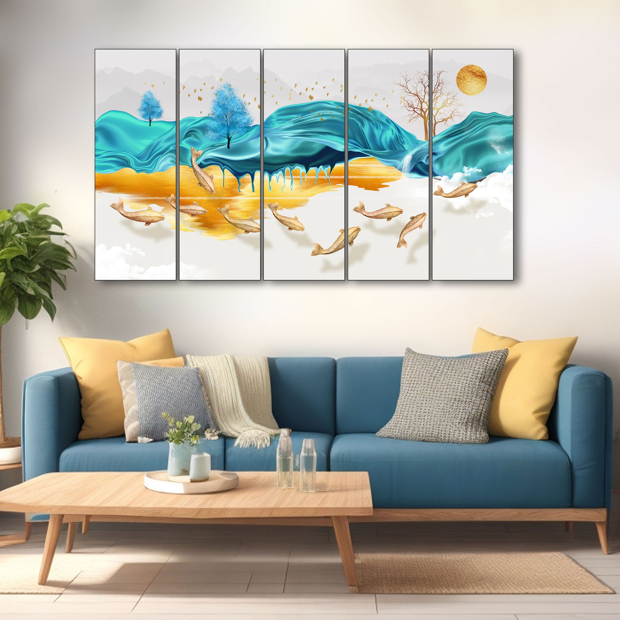 Nature Painting with frame Big Size Wall Art for living room,Bedroom,Drawing room,Hotels