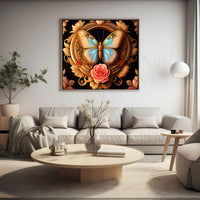 Golden butterfly painting with frame Big Size Wall Art for living room,Bedroom,Drawing room,Hotels