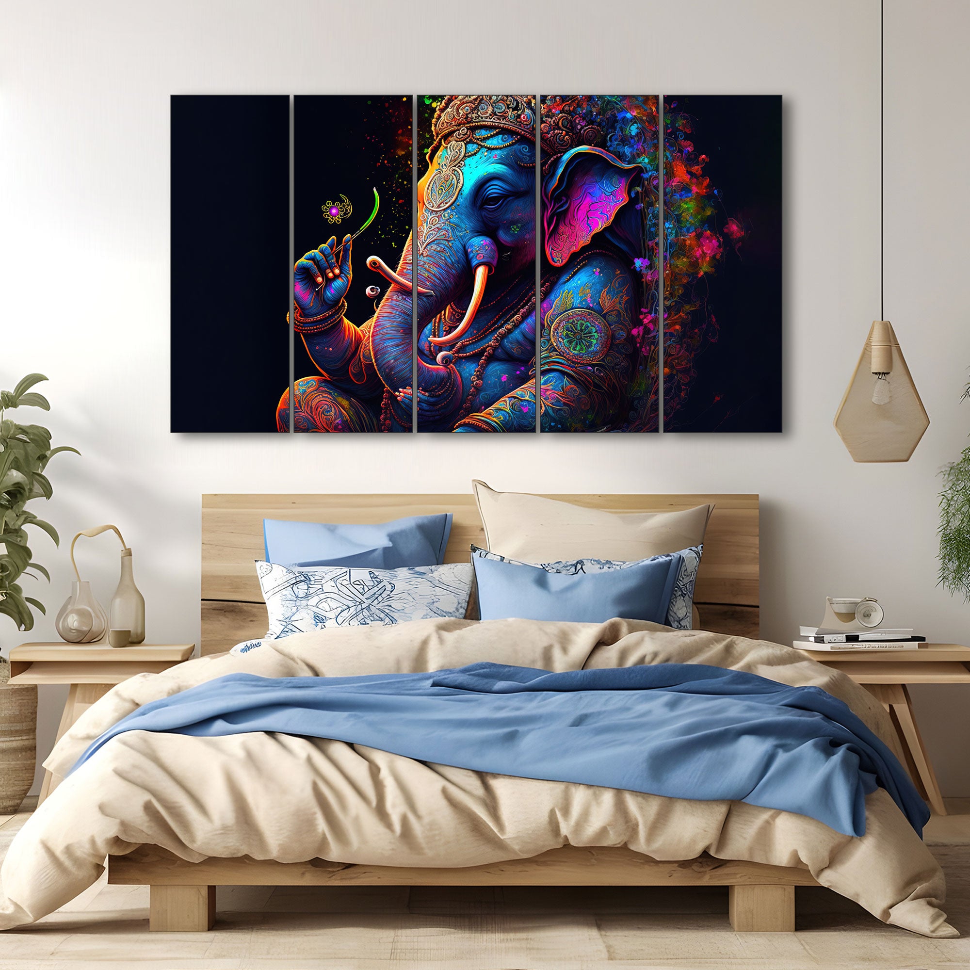 Lord Ganesha Painting with frame Big Size Wall Art for living room,Bedroom,Drawing room,Hotels