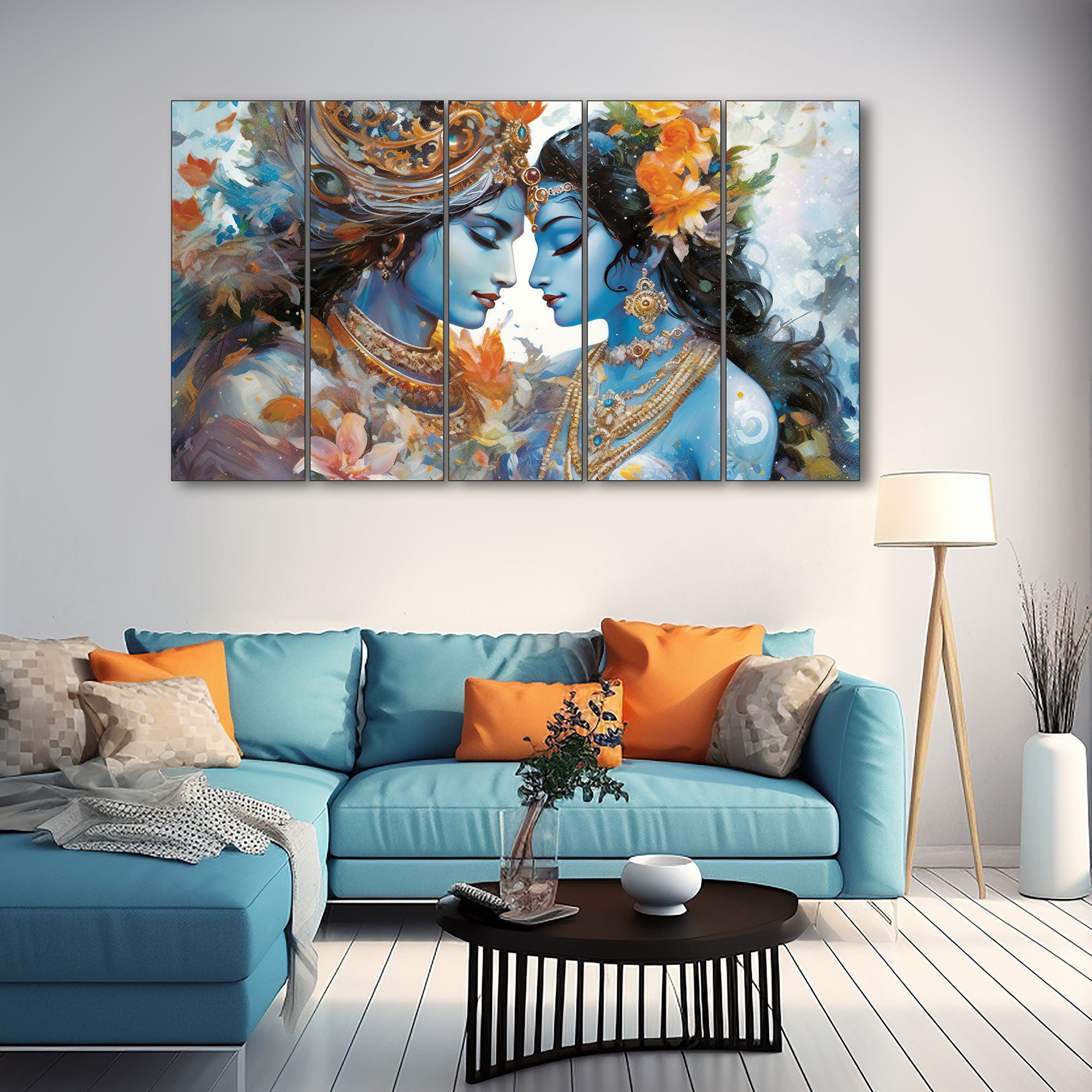 Radha Krishan Painting with frame Big Size Wall Art for living room,Bedroom,Drawing room,Hotels