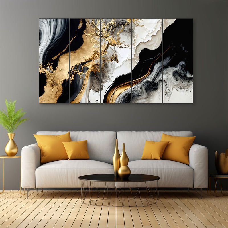 Marble Abstract Painting with frame Big Size Wall Art for living room,Bedroom,Drawing room,Hotels 36x60