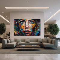 Woman Multicolour facce Canvas painting Big Size Wall Art for living room,Bedroom,Drawing room,Hotels