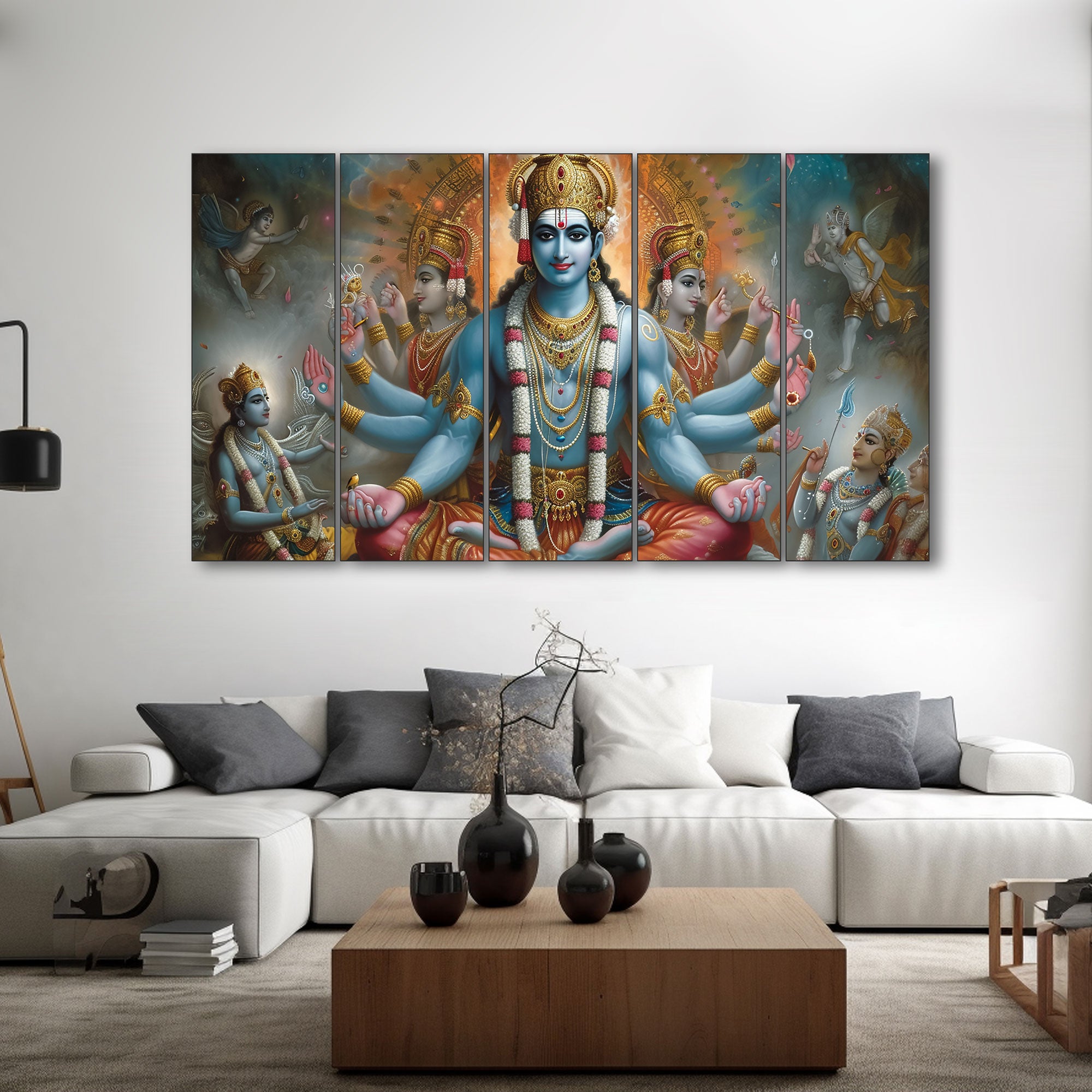 Brahma ji Painting with frame Big Size Wall Art for living room,Bedroom,Drawing room,Hotels