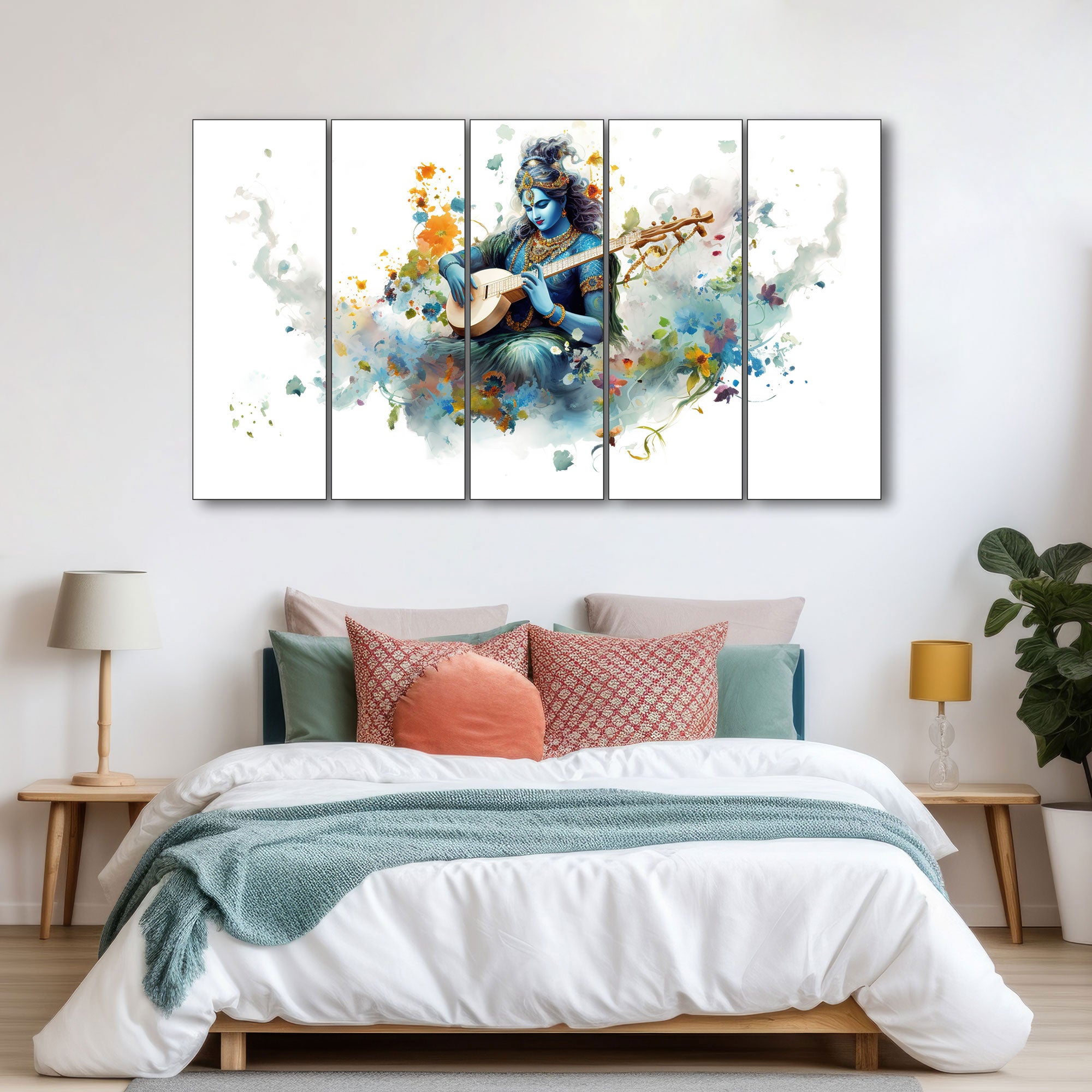 Krishna Ji Painting with frame Big Size Wall Art for living room,Bedroom,Drawing room,Hotels