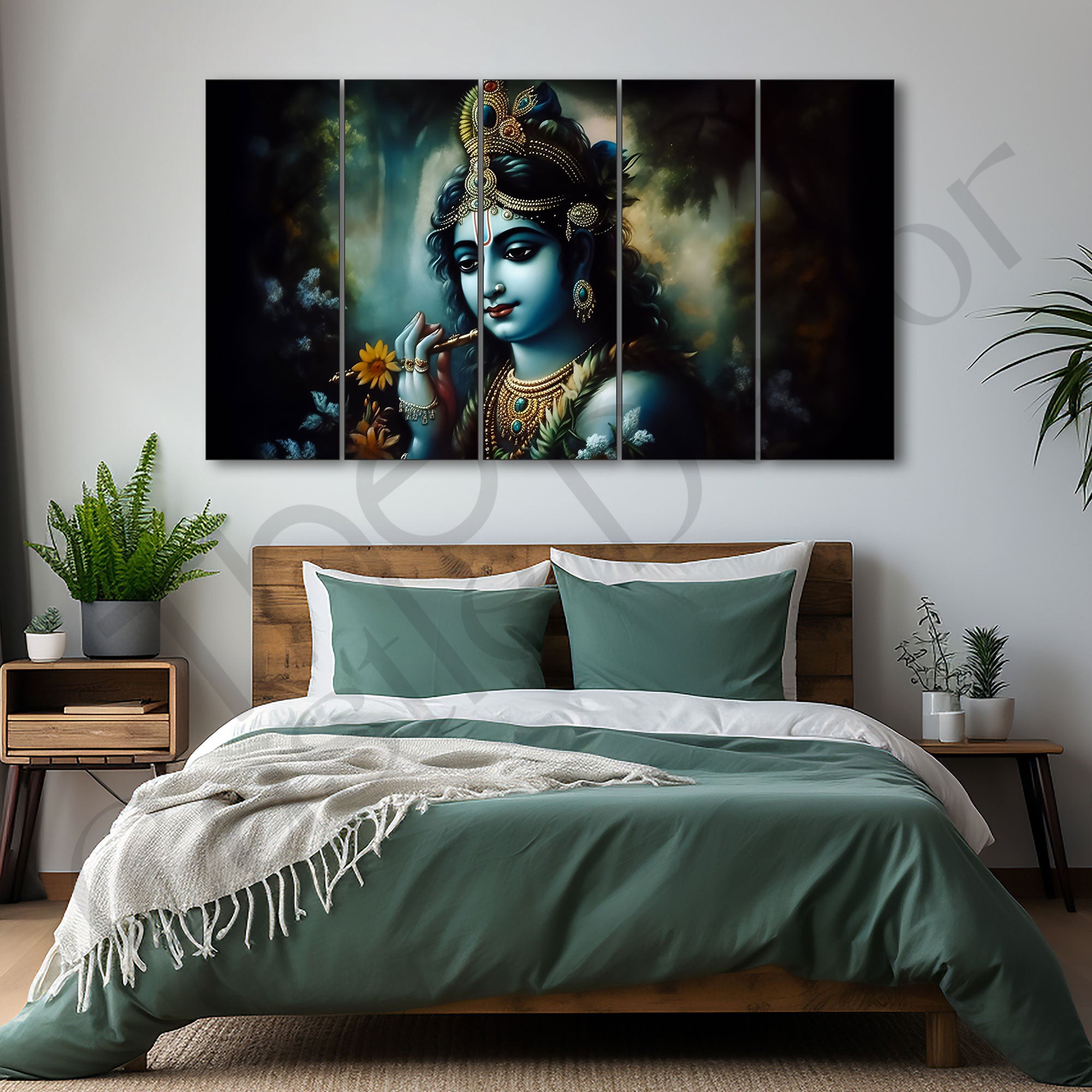 Krishna Ji Painting with frame Big Size Wall Art for living room,Bedroom,Drawing room,Hotels