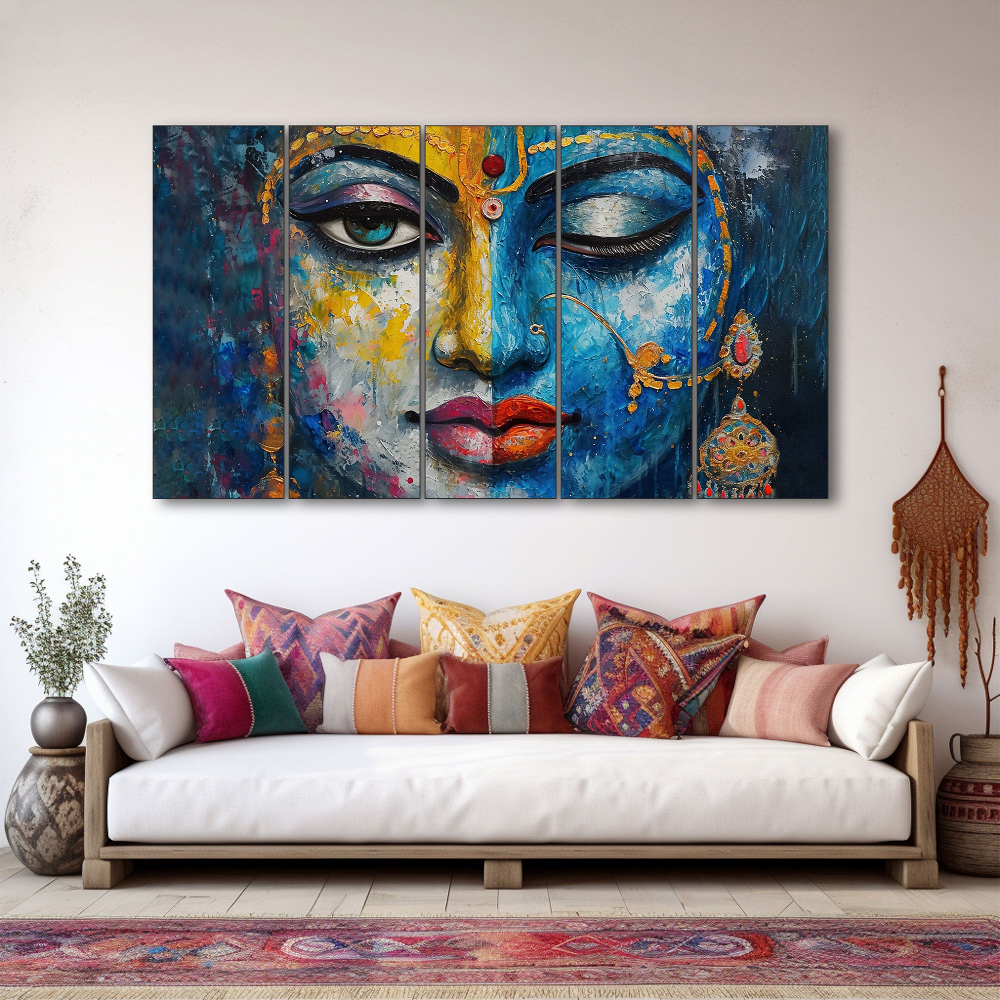 Radha Krishna Painting with frame Big Size Wall Art for living room,Bedroom,Drawing room,Hotels