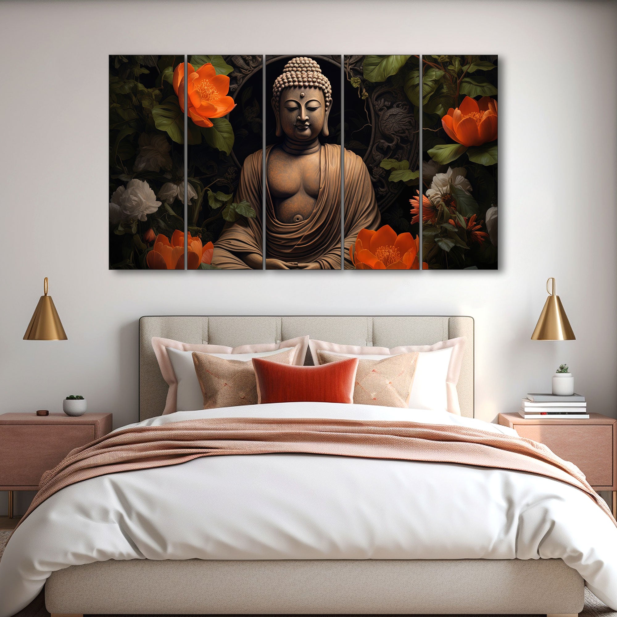 Lord Budha Painting with frame Big Size Wall Art for living room,Bedroom,Drawing room,Hotels