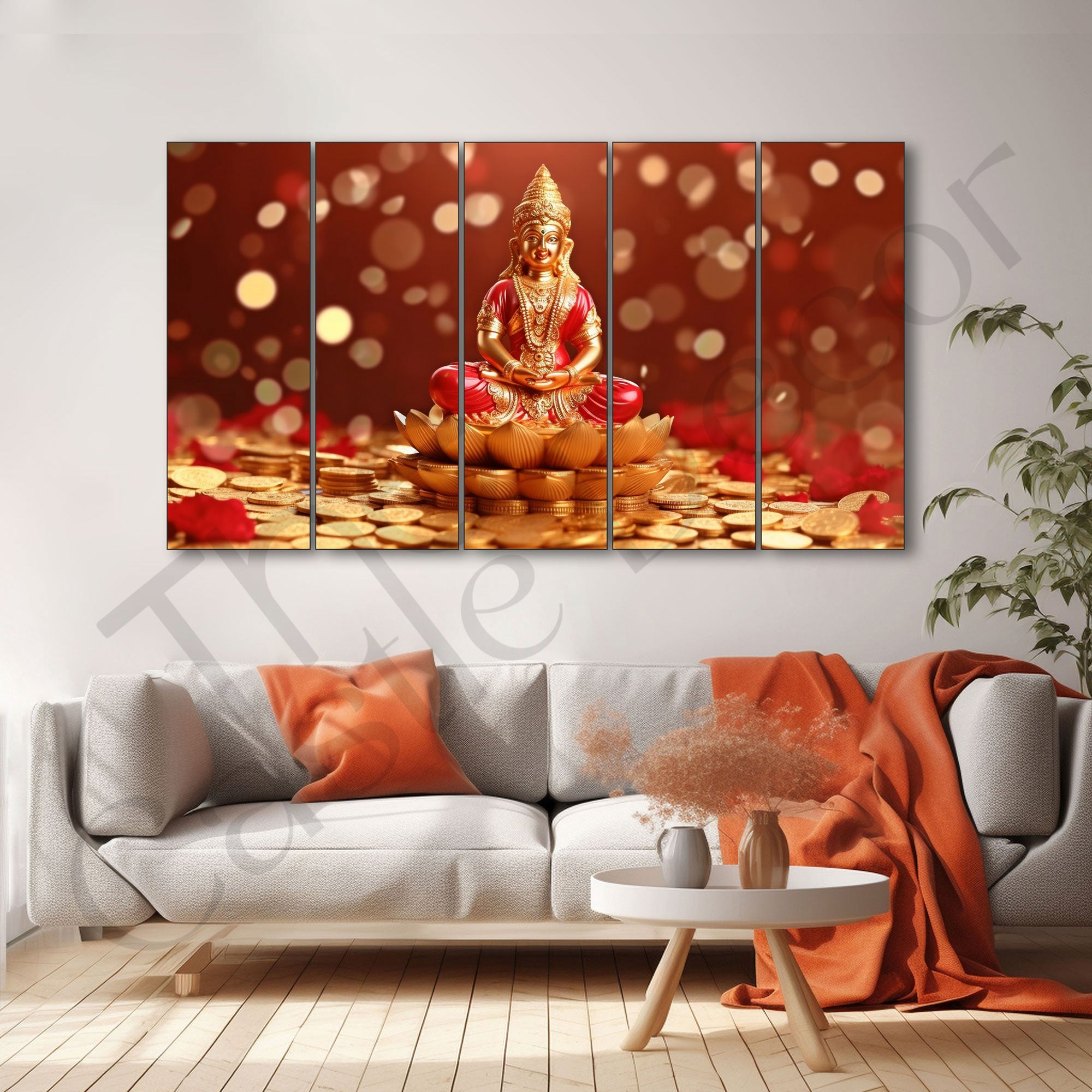 Goddess Laxmi ji Painting with frame Big Size Wall Art for living room,Bedroom,Drawing room,Hotels