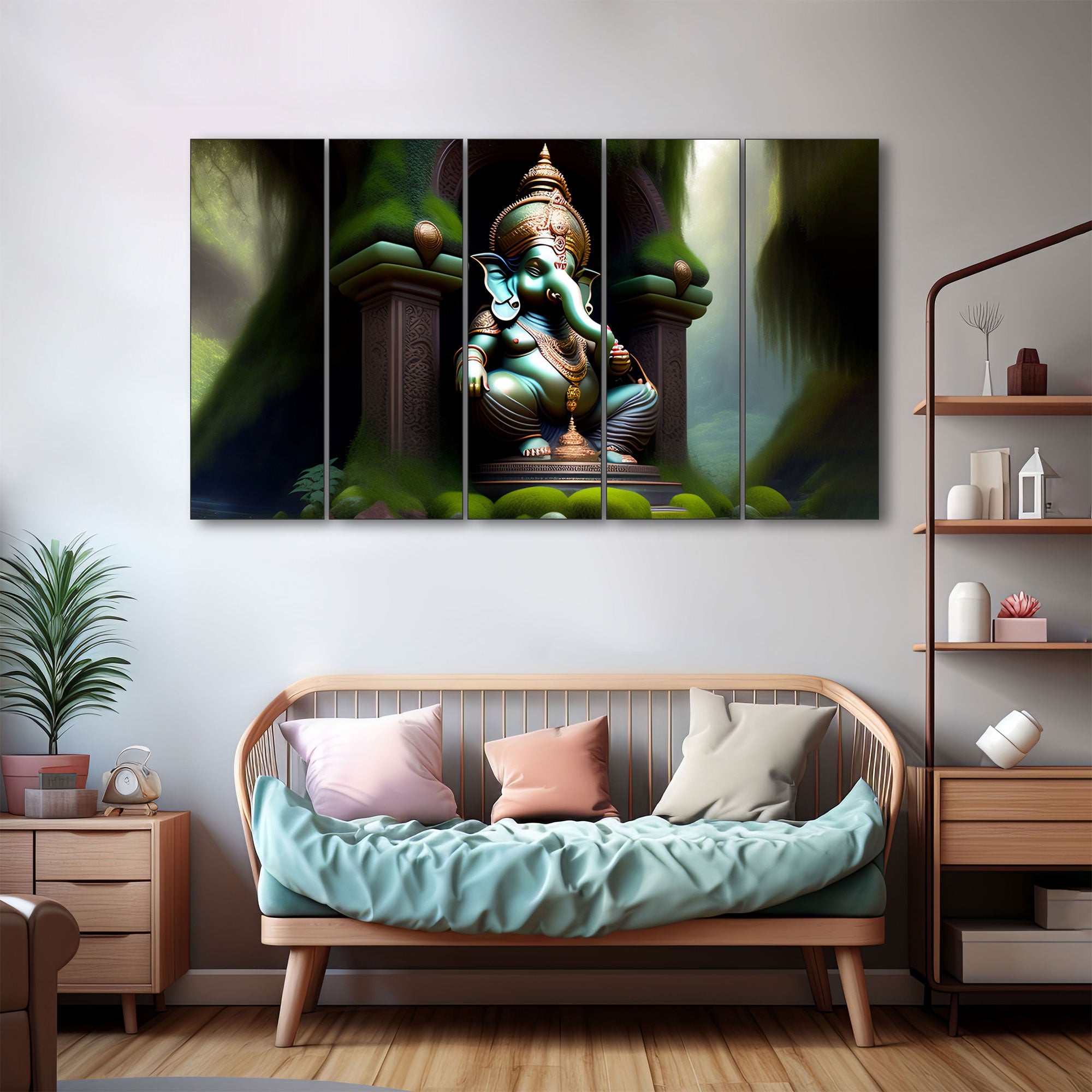 Lord Ganesha Painting with frame Big Size Wall Art for living room,Bedroom,Drawing room,Hotels