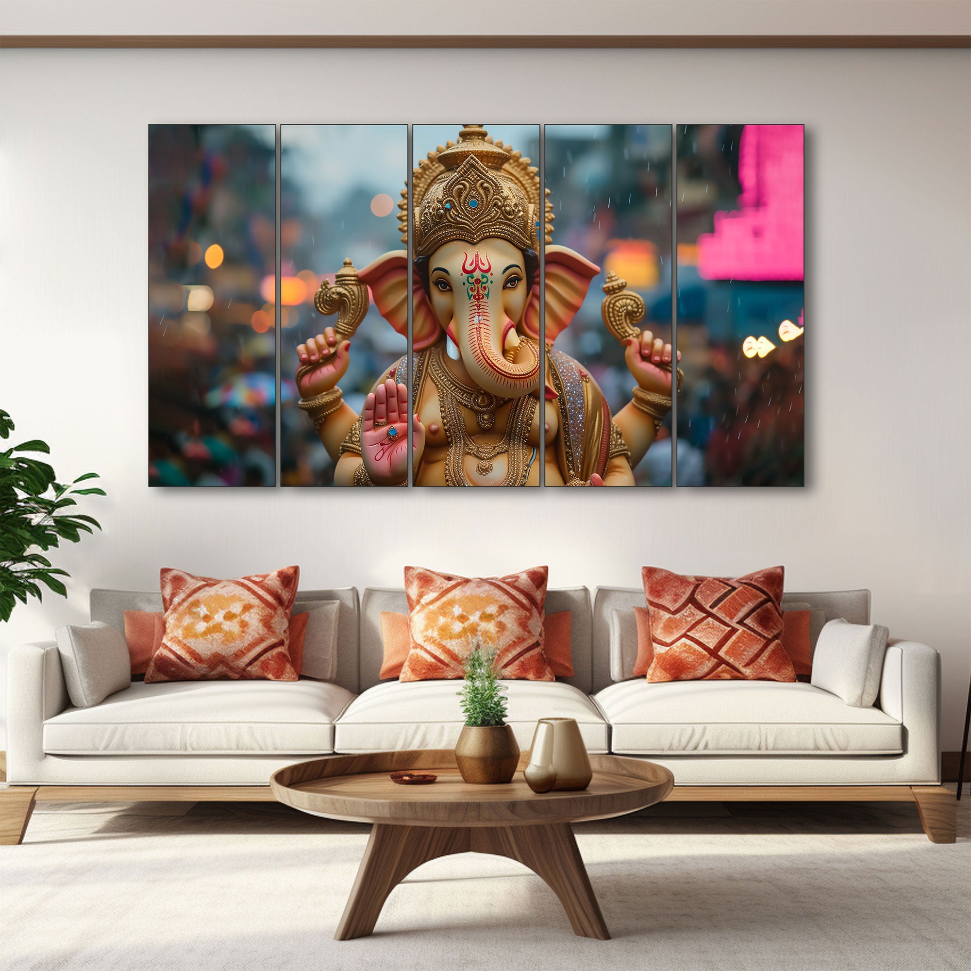 Lord Ganesha Painting with frame Big Size Wall Art for living room,Bedroom,Drawing room,Hotels