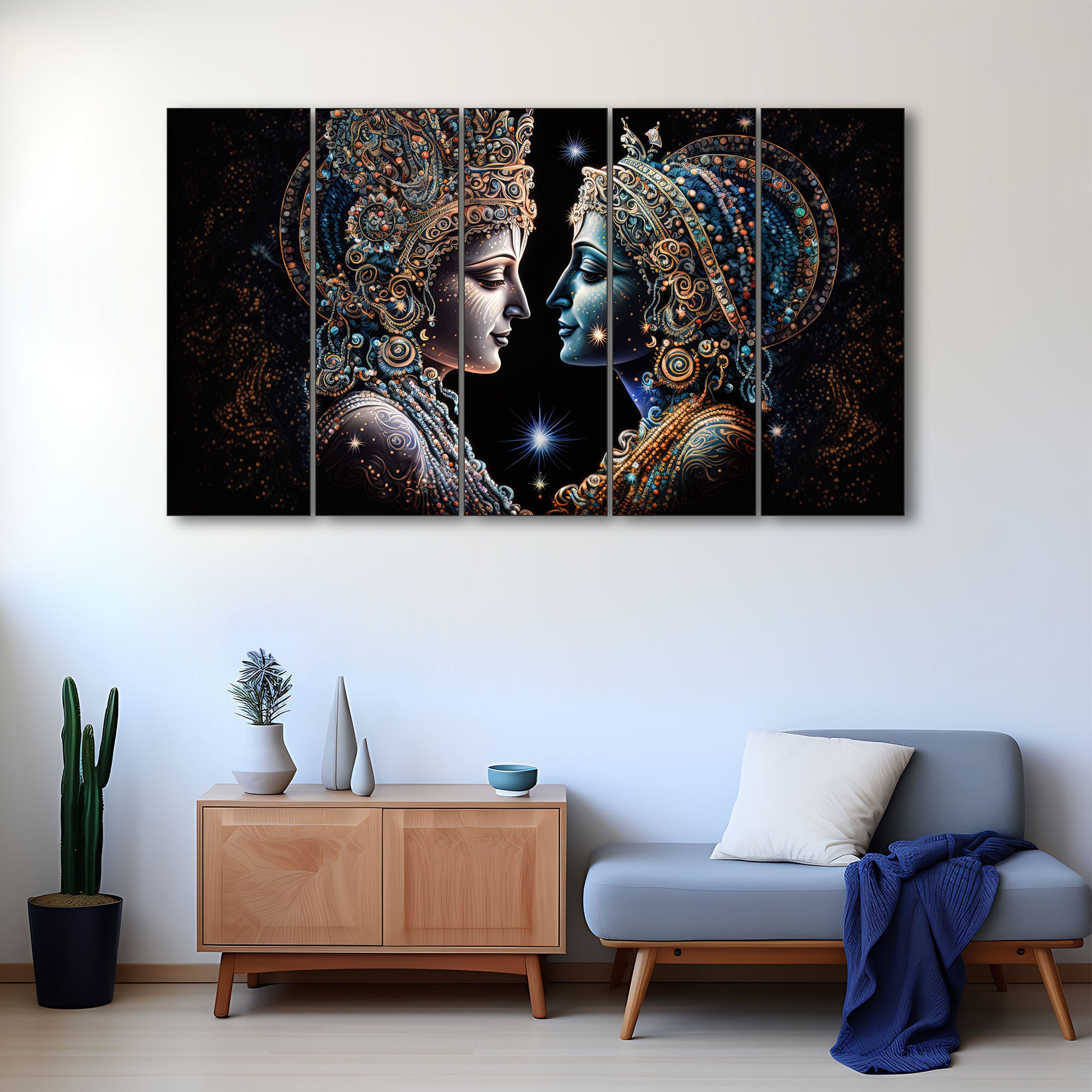 Radha Krishna Painting with frame Big Size Wall Art for living room,Bedroom,Drawing room,Hotels