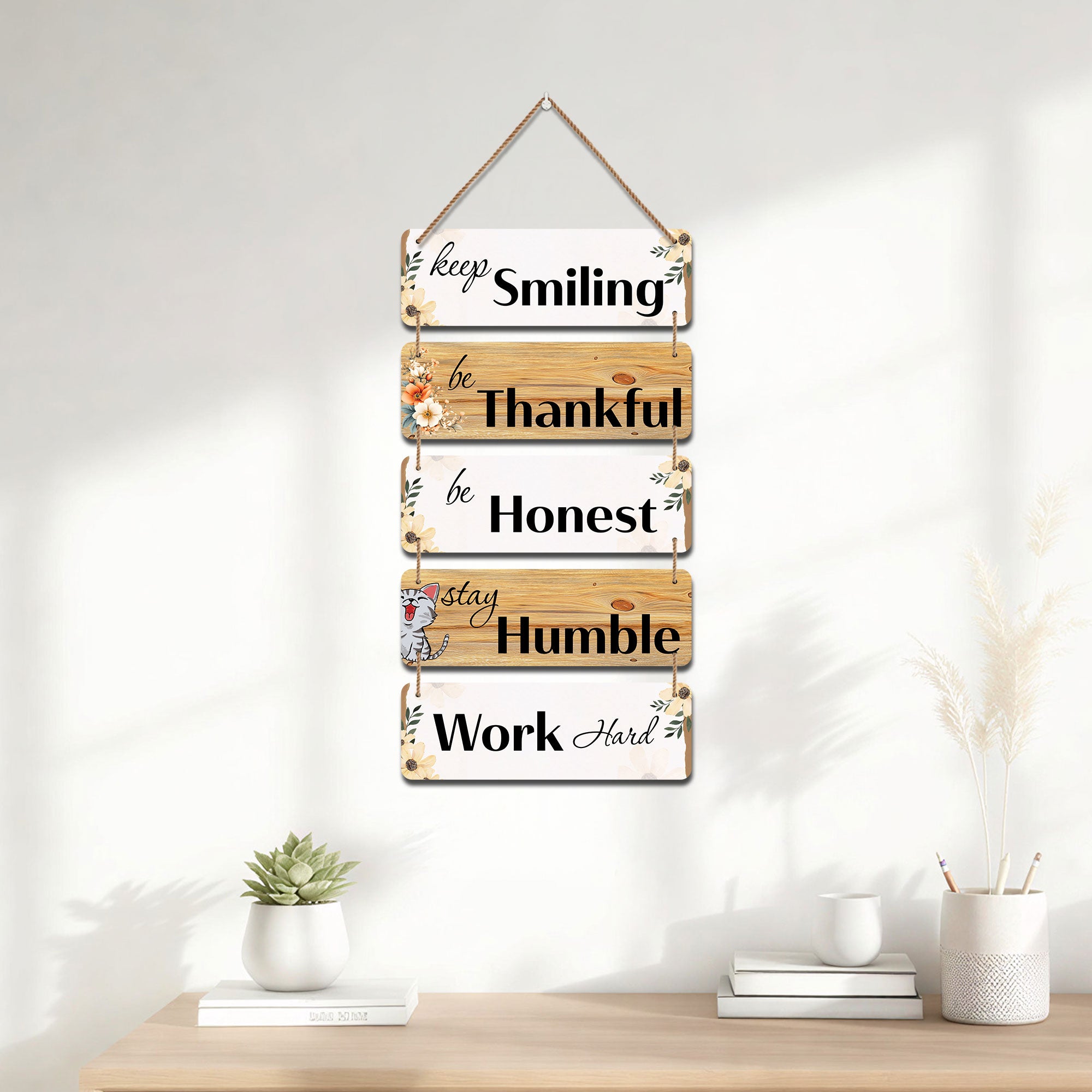 The Castle Decor Motivational Wall Hanging Decor | Positive Quotes Wooden MDF Wall Plates | Home Office Wall Art for Study, Living Room (12x24 Inches)