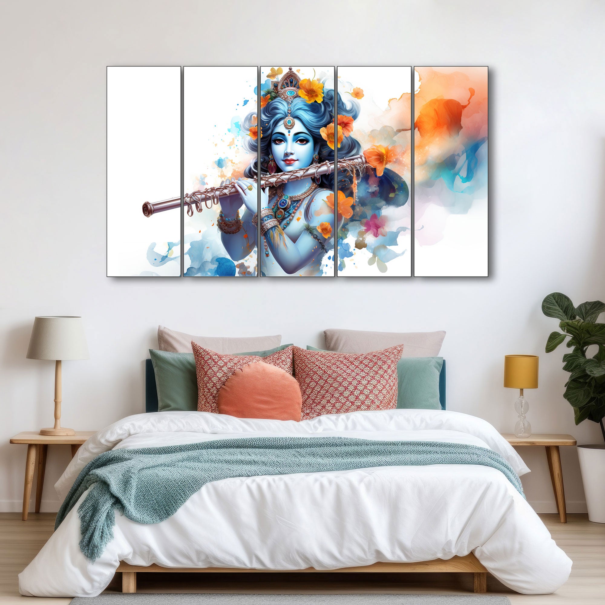 Krishna Ji Painting with frame Big Size Wall Art for living room,Bedroom,Drawing room,Hotels