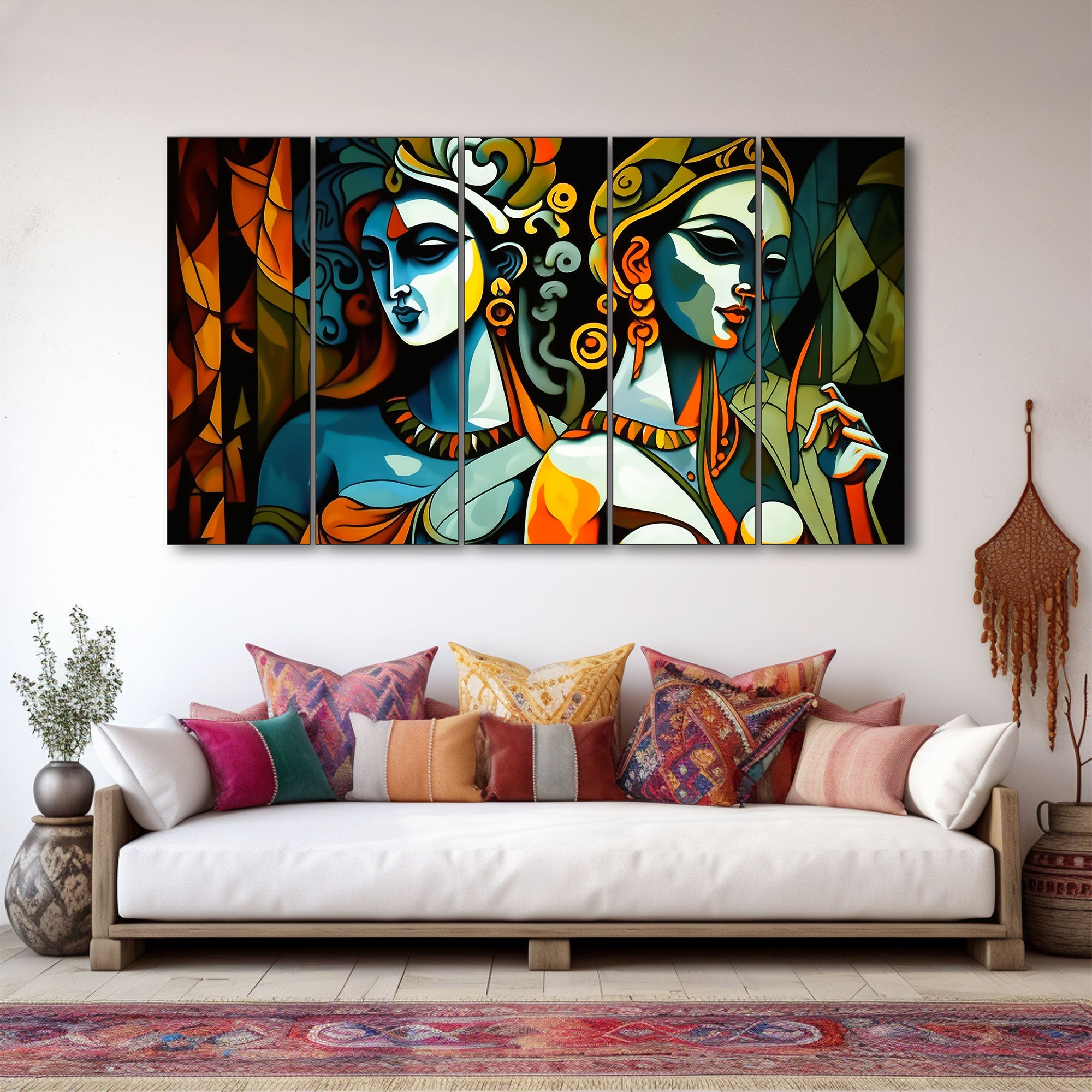 Radha Krishna Painting with frame Big Size Wall Art for living room,Bedroom,Drawing room,Hotels
