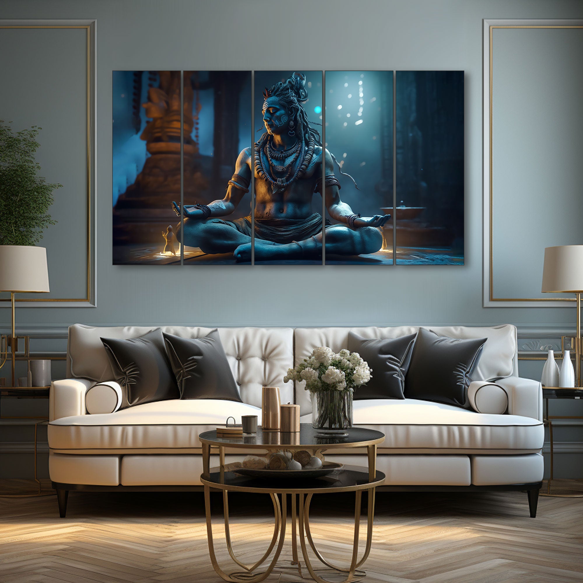 Lord Shiva Painting with frame Big Size Wall Art for living room,Bedroom,Drawing room,Hotels