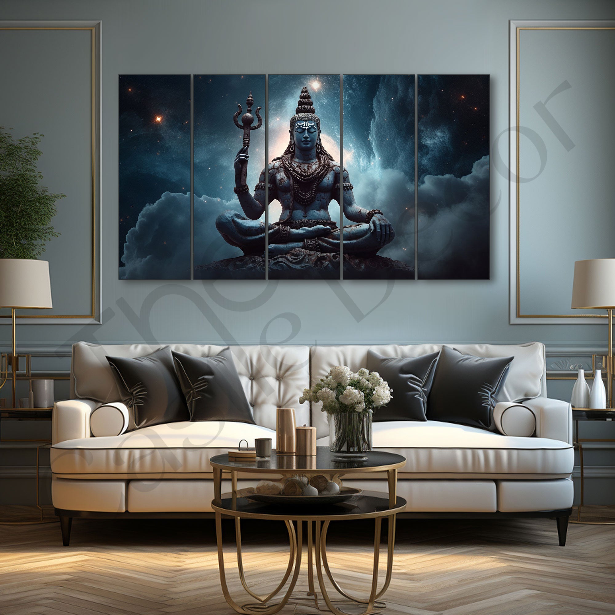 Lord Shiva Painting with frame Big Size Wall Art for living room,Bedroom,Drawing room,Hotels