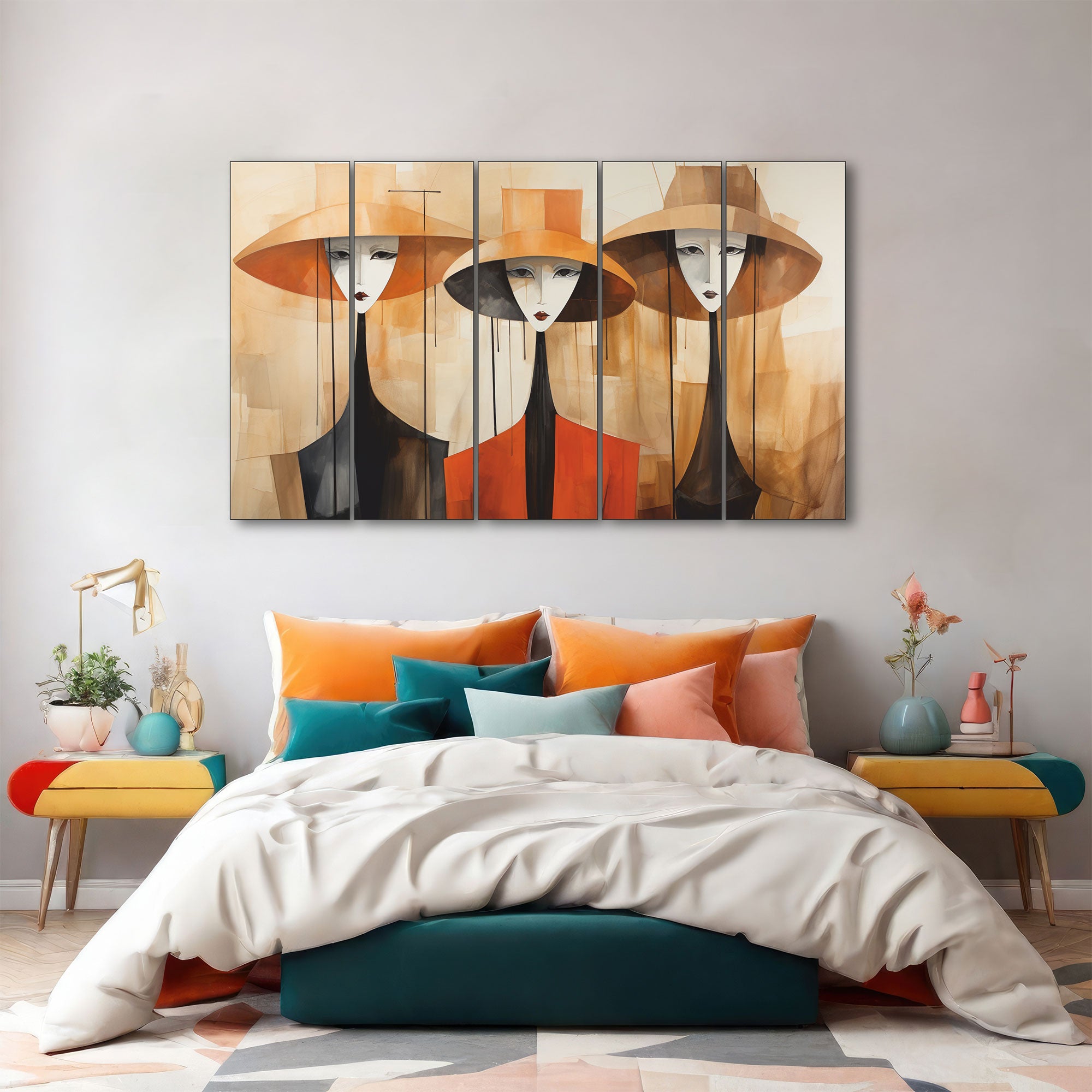 Woman Abstract Painting with frame Big Size Wall Art for living room,Bedroom,Drawing room,Hotels