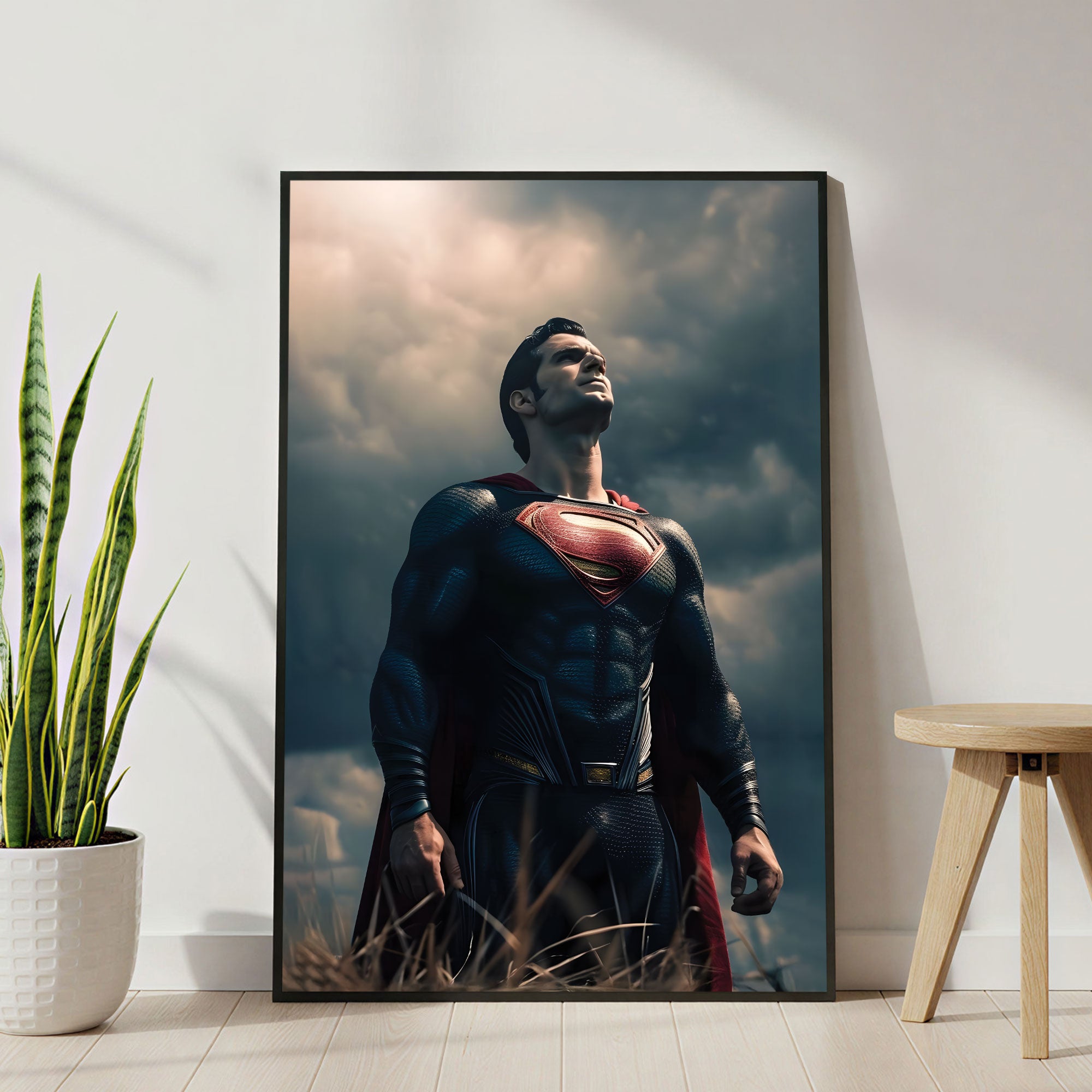 The Castle Decor Superhero Power Pose Wall Art, Inspirational Strength Abstract Artwork with Premium Sparkle Finish, 20×30 Inch Wall Décor for Bedroom & Office