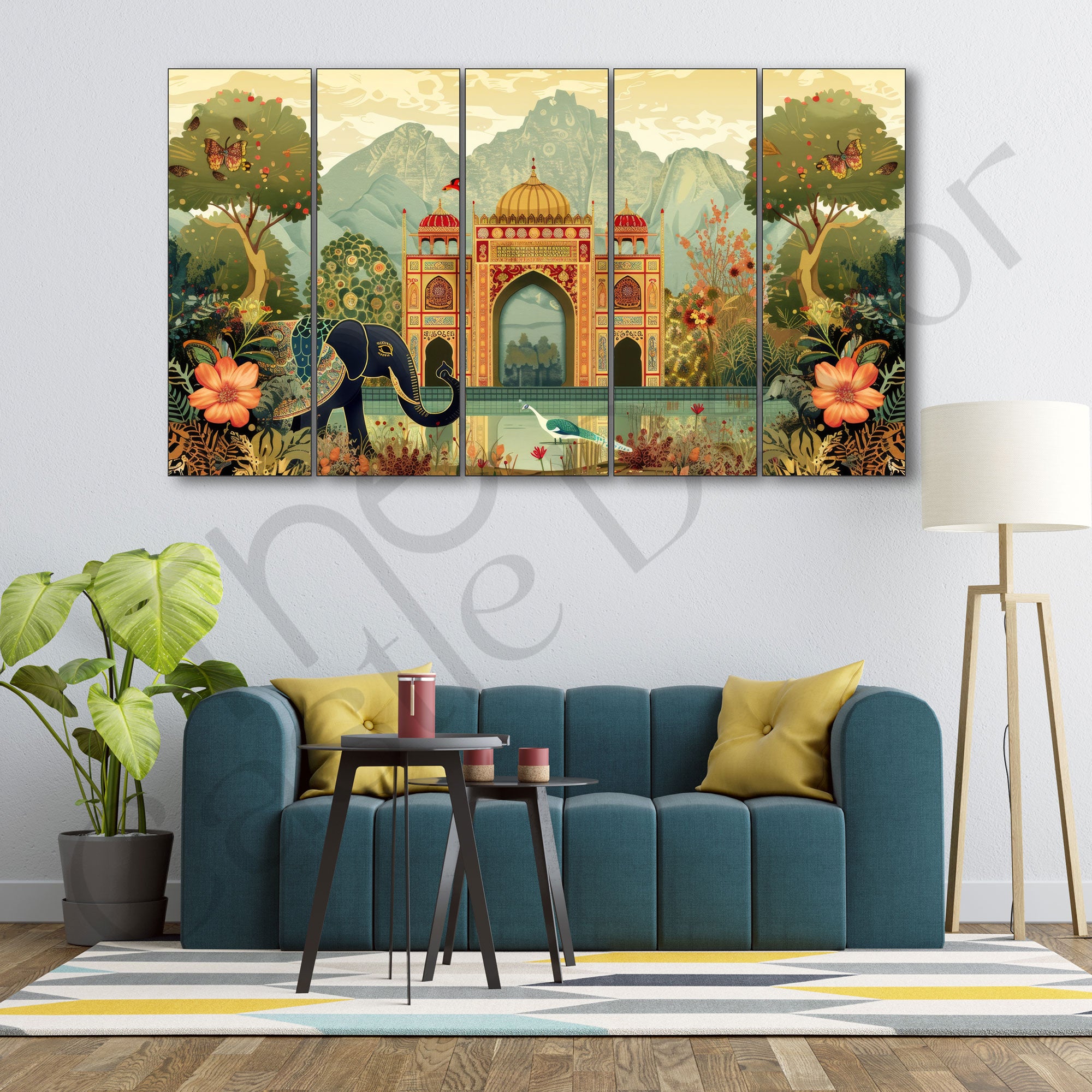 Pichwai Madhubani Painting with frame Big Size Wall Art for living room,Bedroom,Drawing room,Hotels