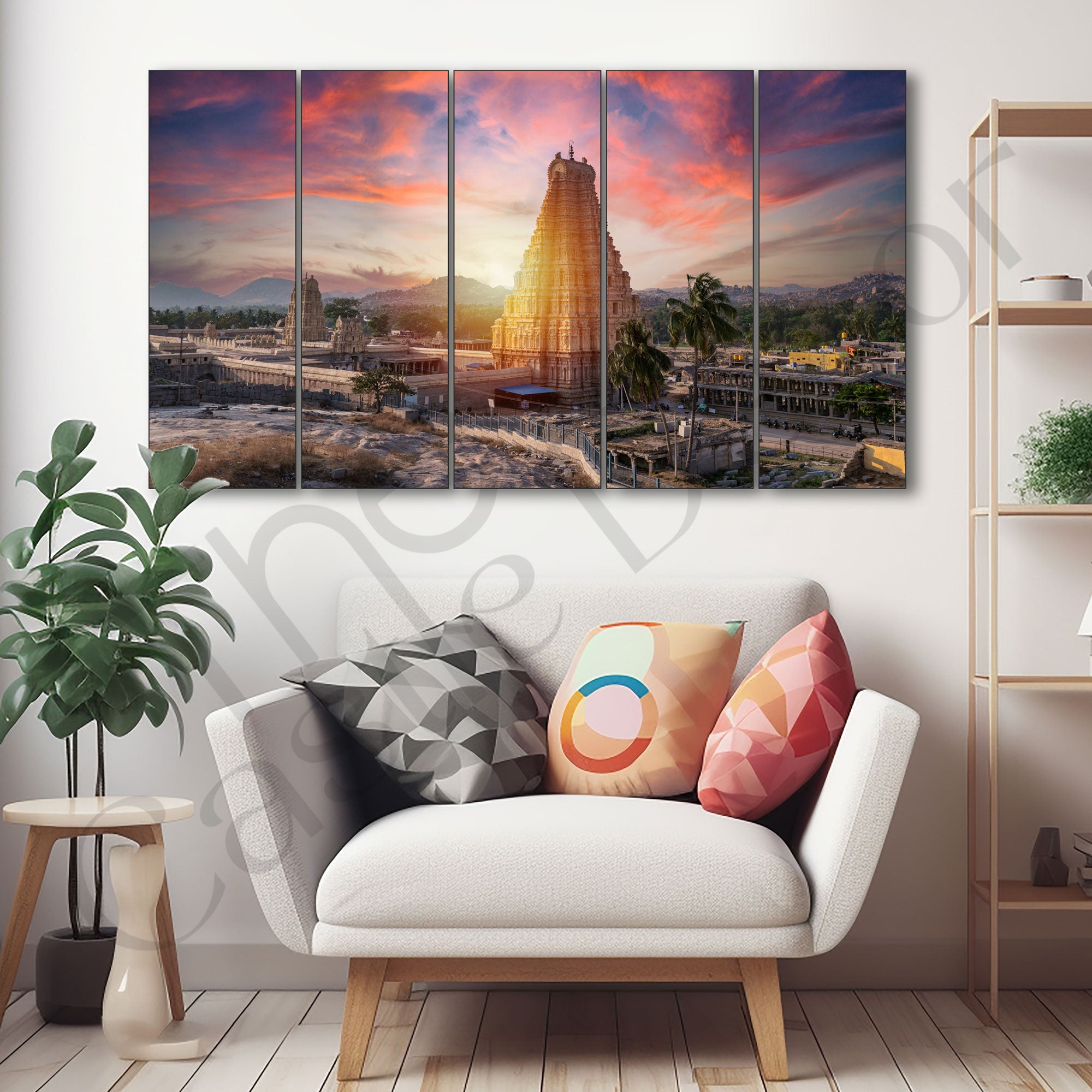 Temple Painting with frame Big Size Wall Art for living room,Bedroom,Drawing room,Hotels
