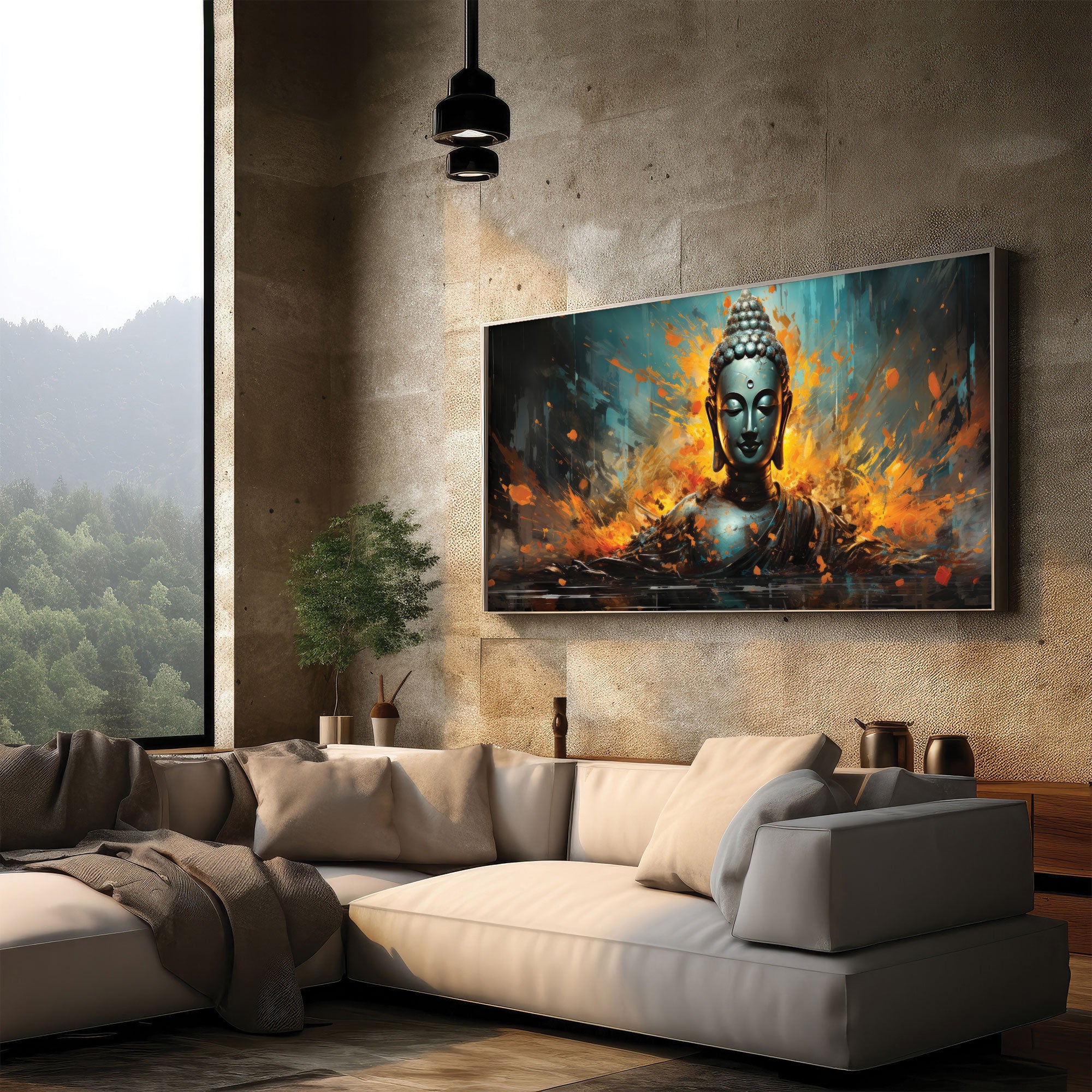 BudhhismAbstract Canvas painting with frame Big Size Wall Art for living room,Bedroom,Drawing room,Hotels