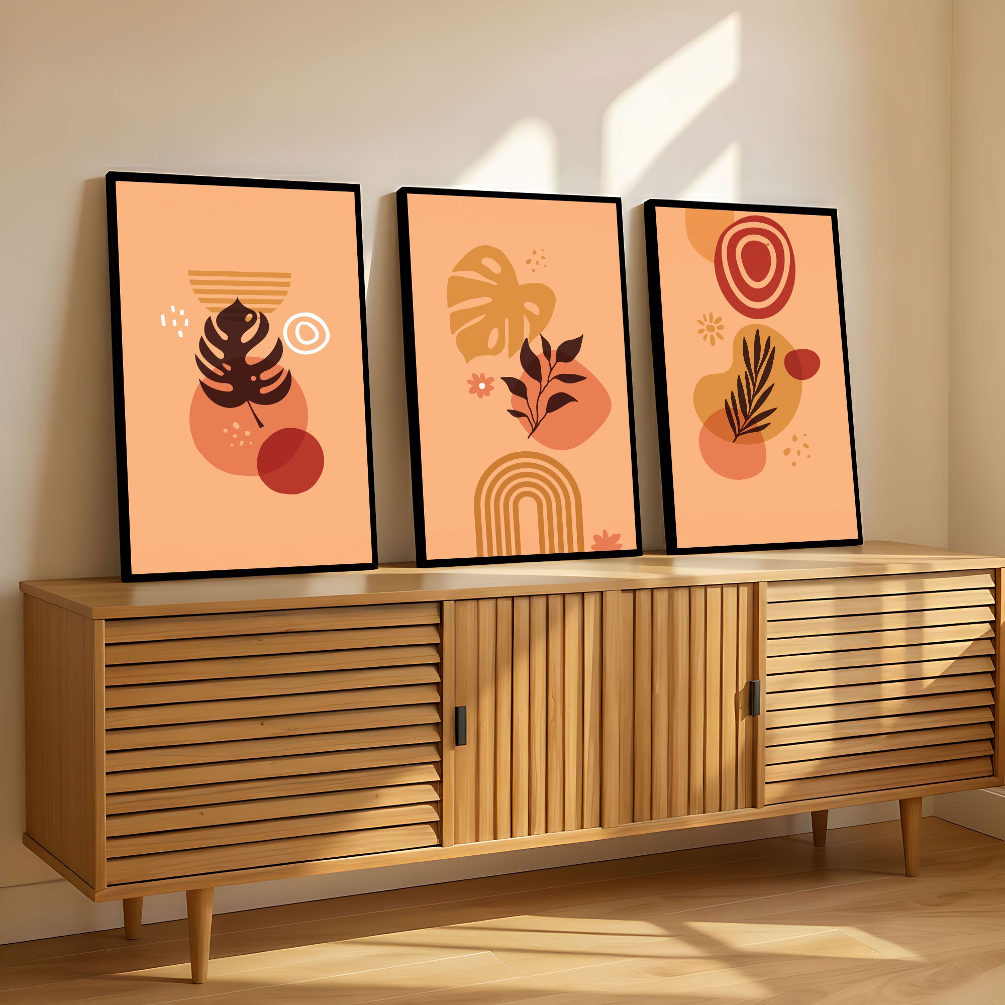 The Castle Decor Boho Wall Art for Living Room Big Size | Framed Abstract Botanical Paintings for Living Room & Bedroom | Modern Home Decoration & Perfect Gifting Option | Set of 3 (11×17 Inch Each) 10