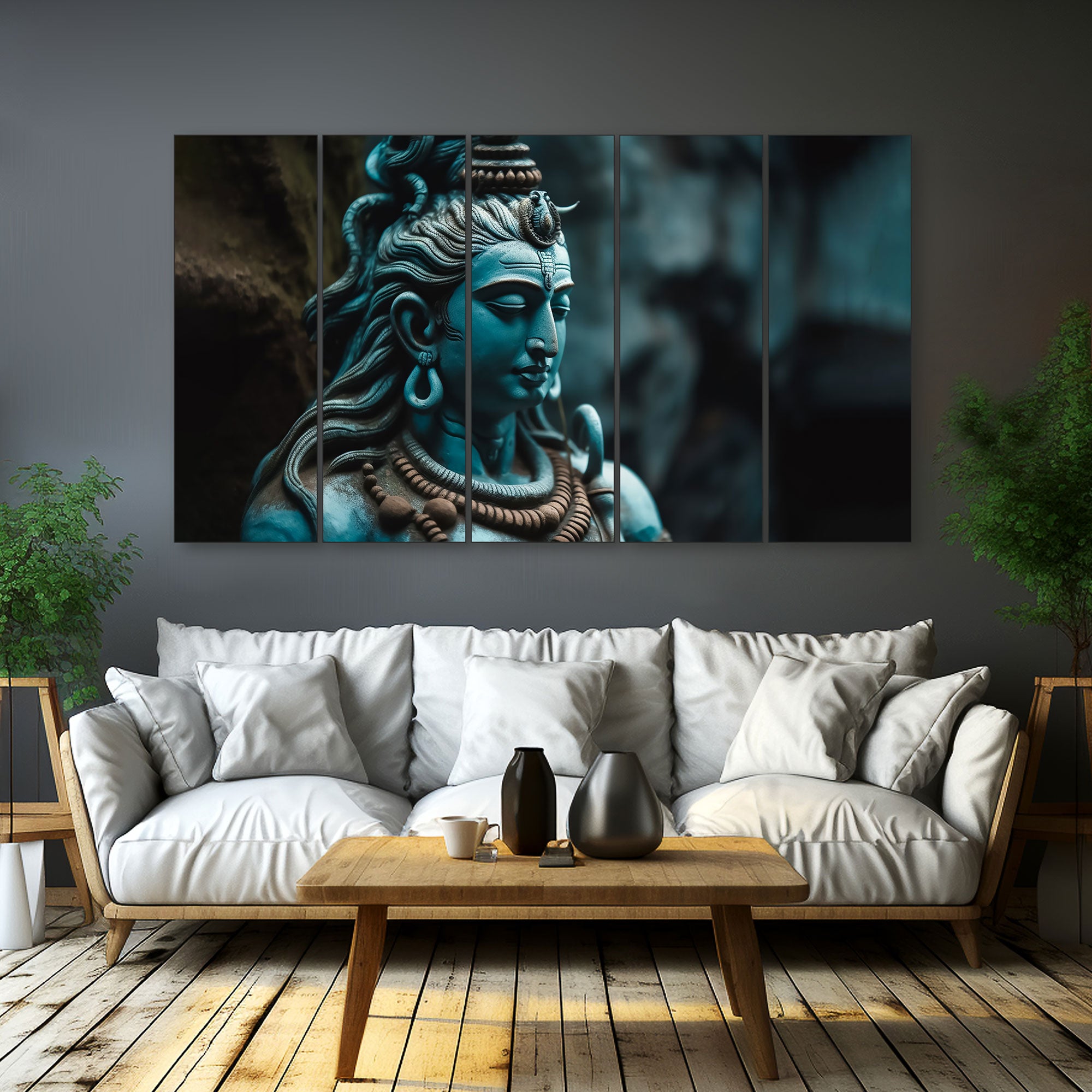 Lord Shiva Painting with frame Big Size Wall Art for living room,Bedroom,Drawing room,Hotels