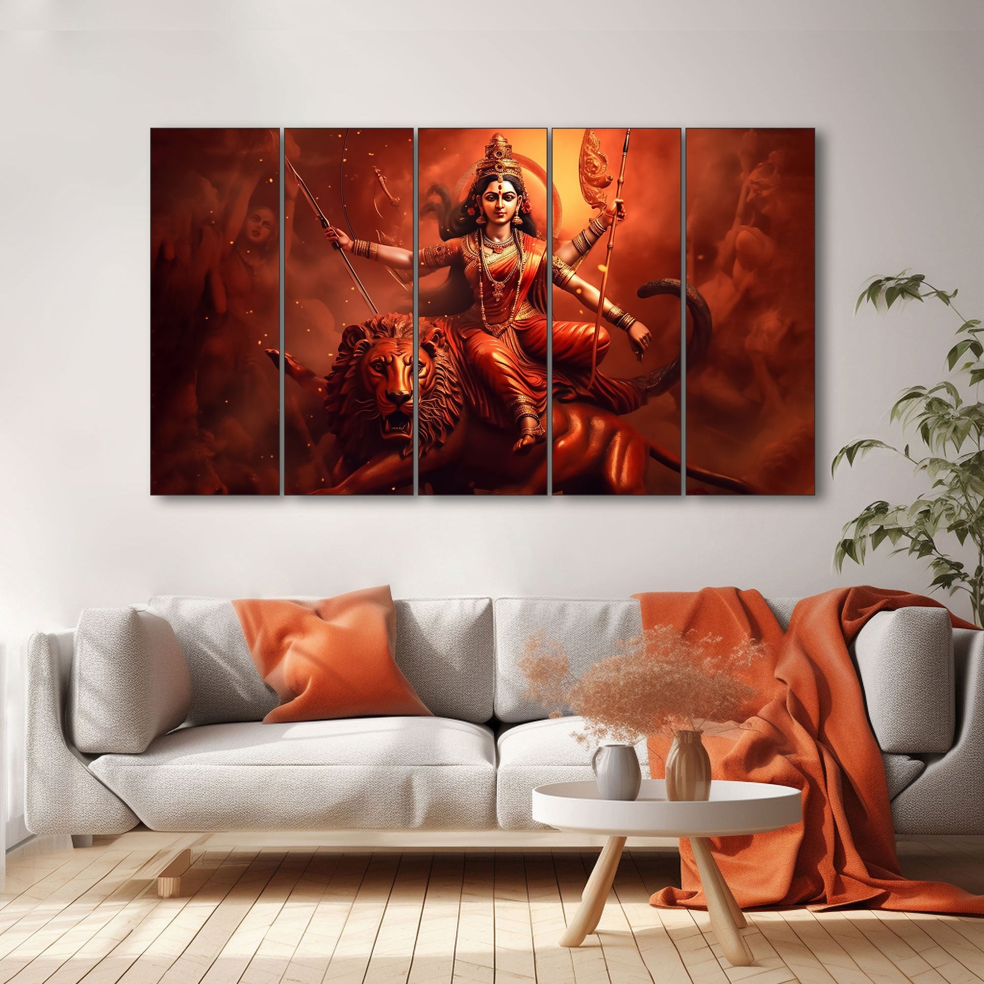Jai Maa Durga Painting with frame Big Size Wall Art for living room,Bedroom,Drawing room,Hotels