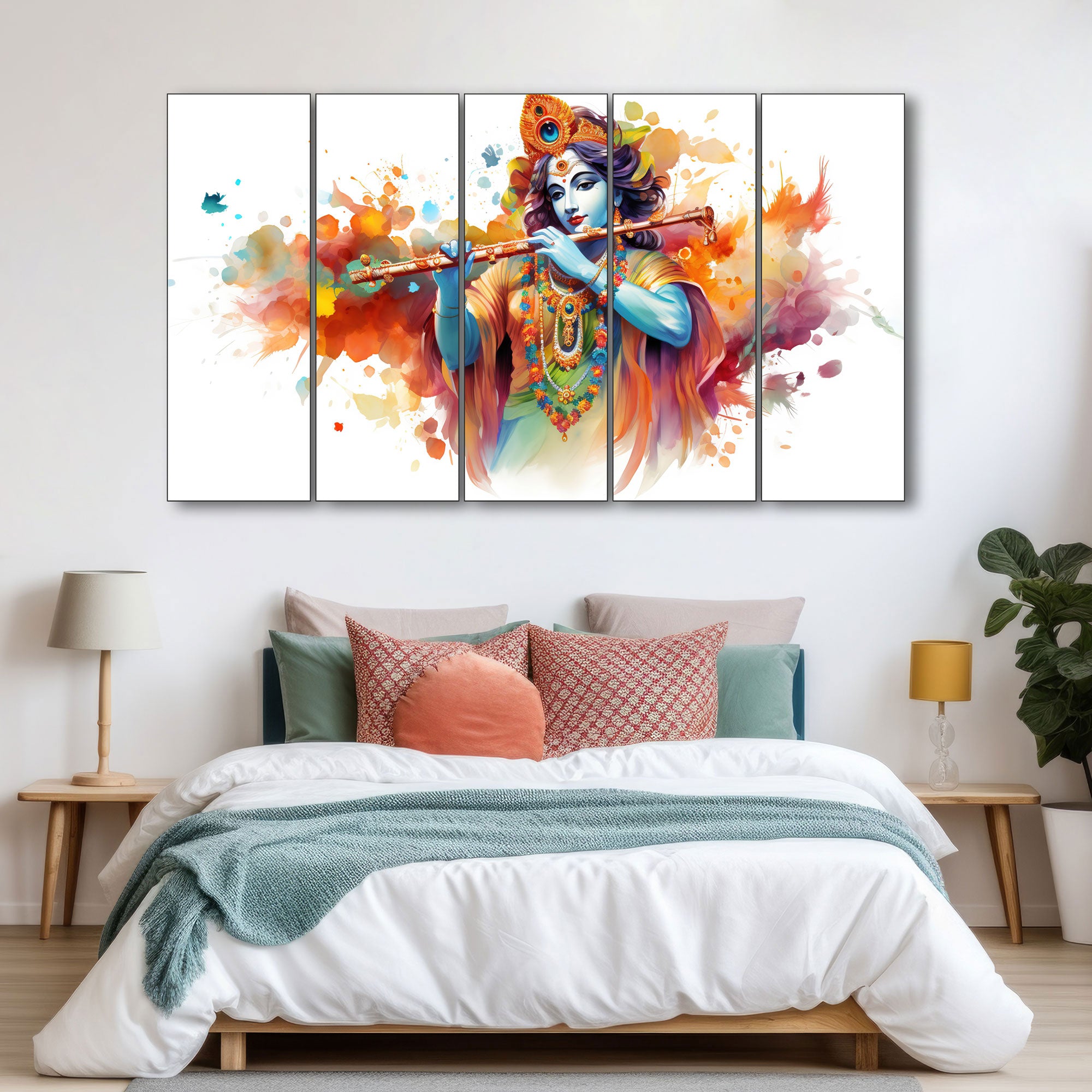 Krishna Ji Painting with frame Big Size Wall Art for living room,Bedroom,Drawing room,Hotels