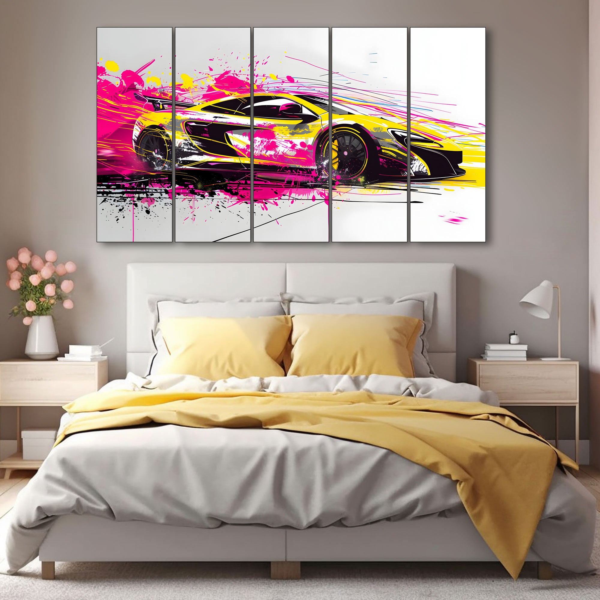 Car Painting with frame Big Size Wall Art for living room,Bedroom,Drawing room,Hotels