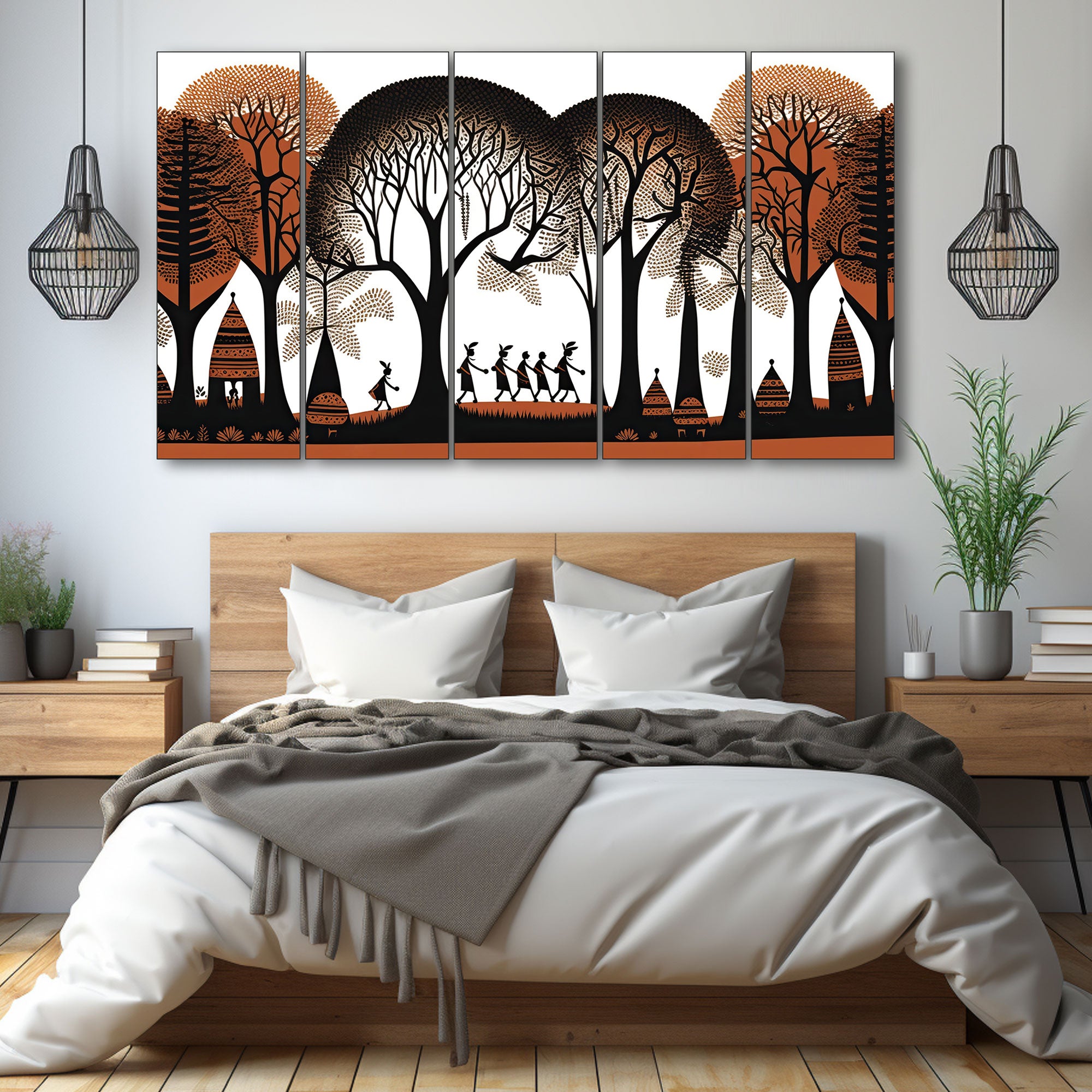 Warli Art Painting with frame Big Size Wall Art for living room,Bedroom,Drawing room,Hotels