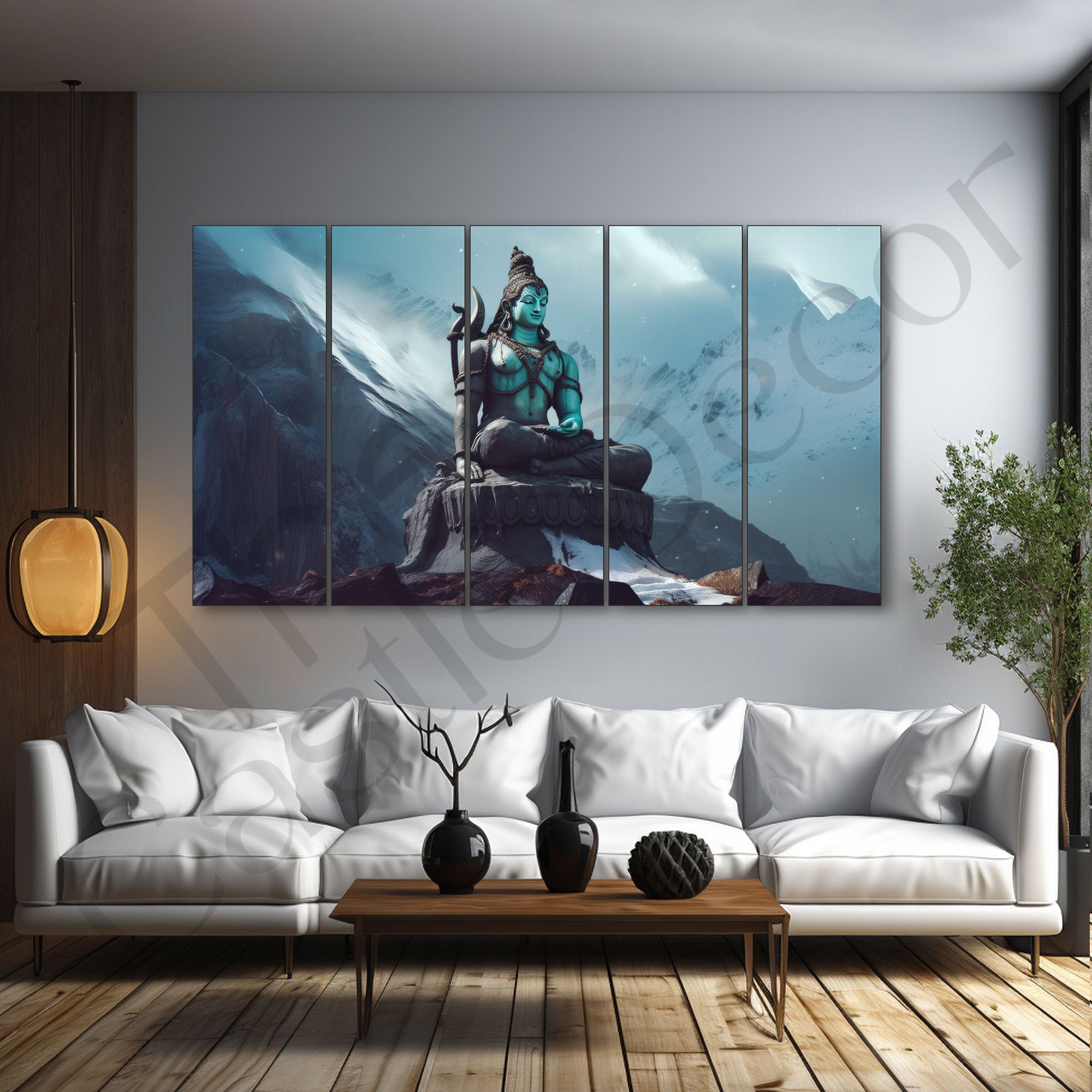 Lord Shiva Painting with frame Big Size Wall Art for living room,Bedroom,Drawing room,Hotels