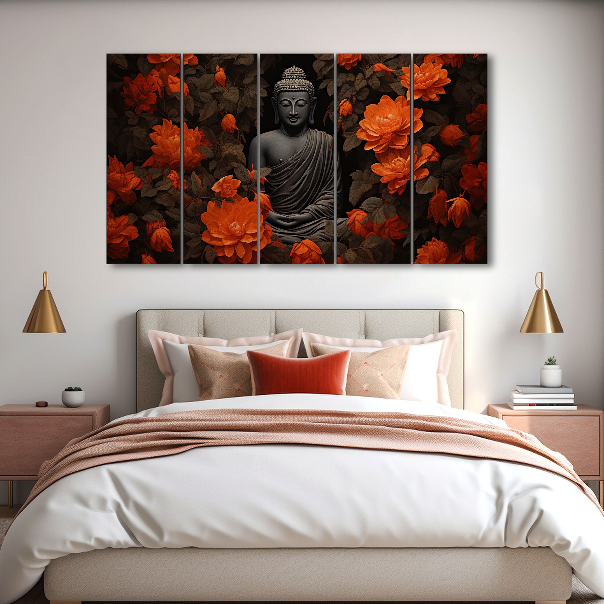 Lord Budha Painting with frame Big Size Wall Art for living room,Bedroom,Drawing room,Hotels