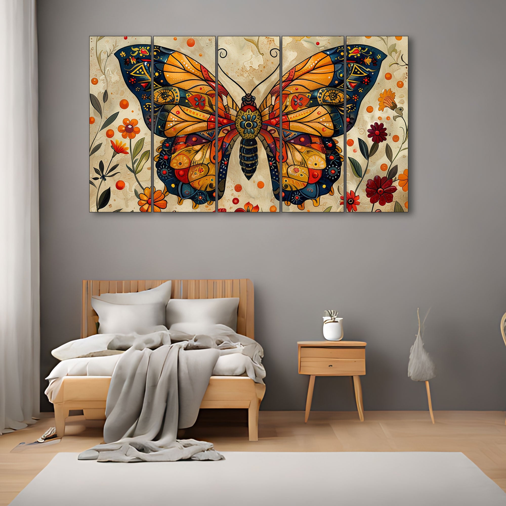 Butterfly Painting with frame Big Size Wall Art for living room,Bedroom,Drawing room,Hotels
