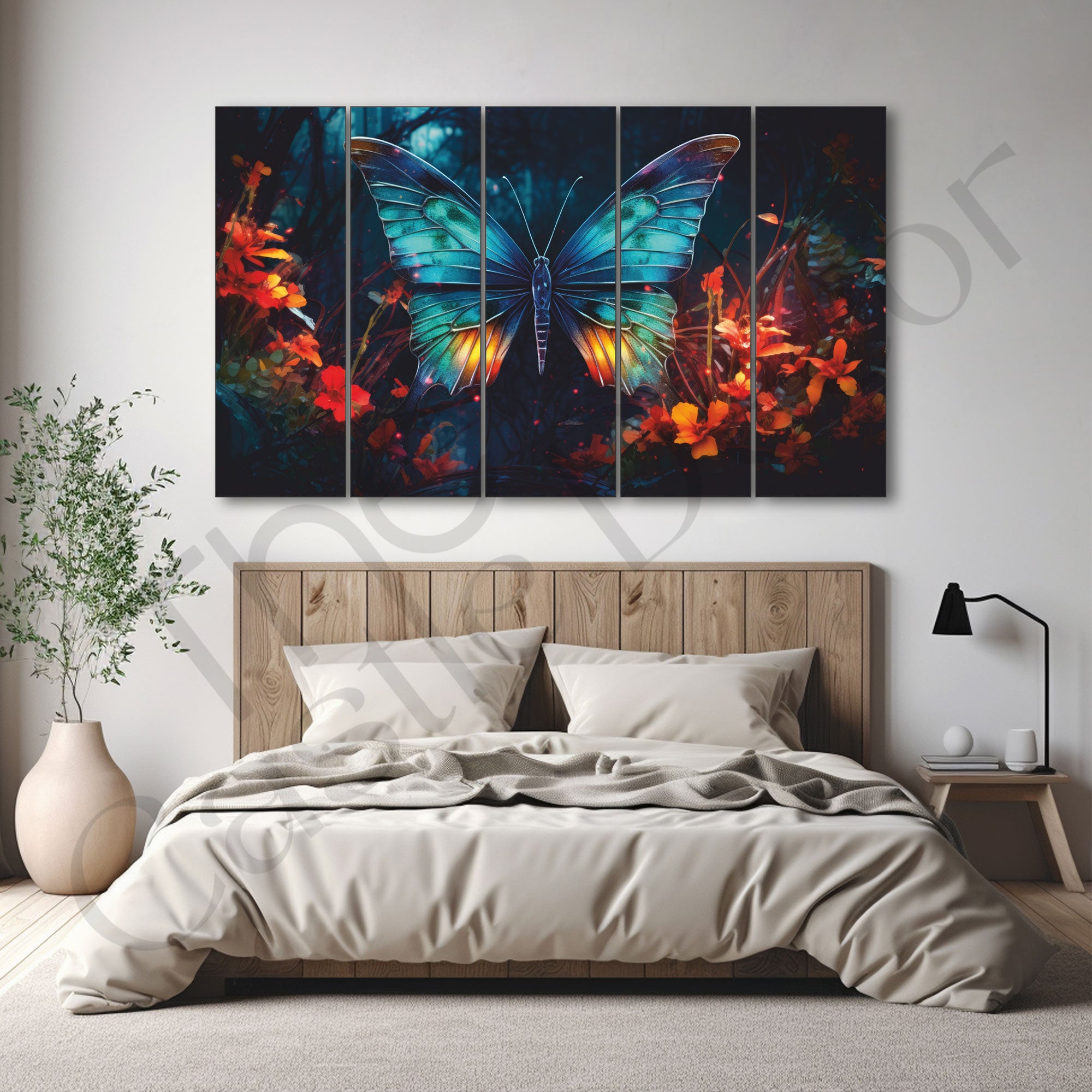 Butterflies Painting with frame Big Size Wall Art for living room,Bedroom,Drawing room,Hotels