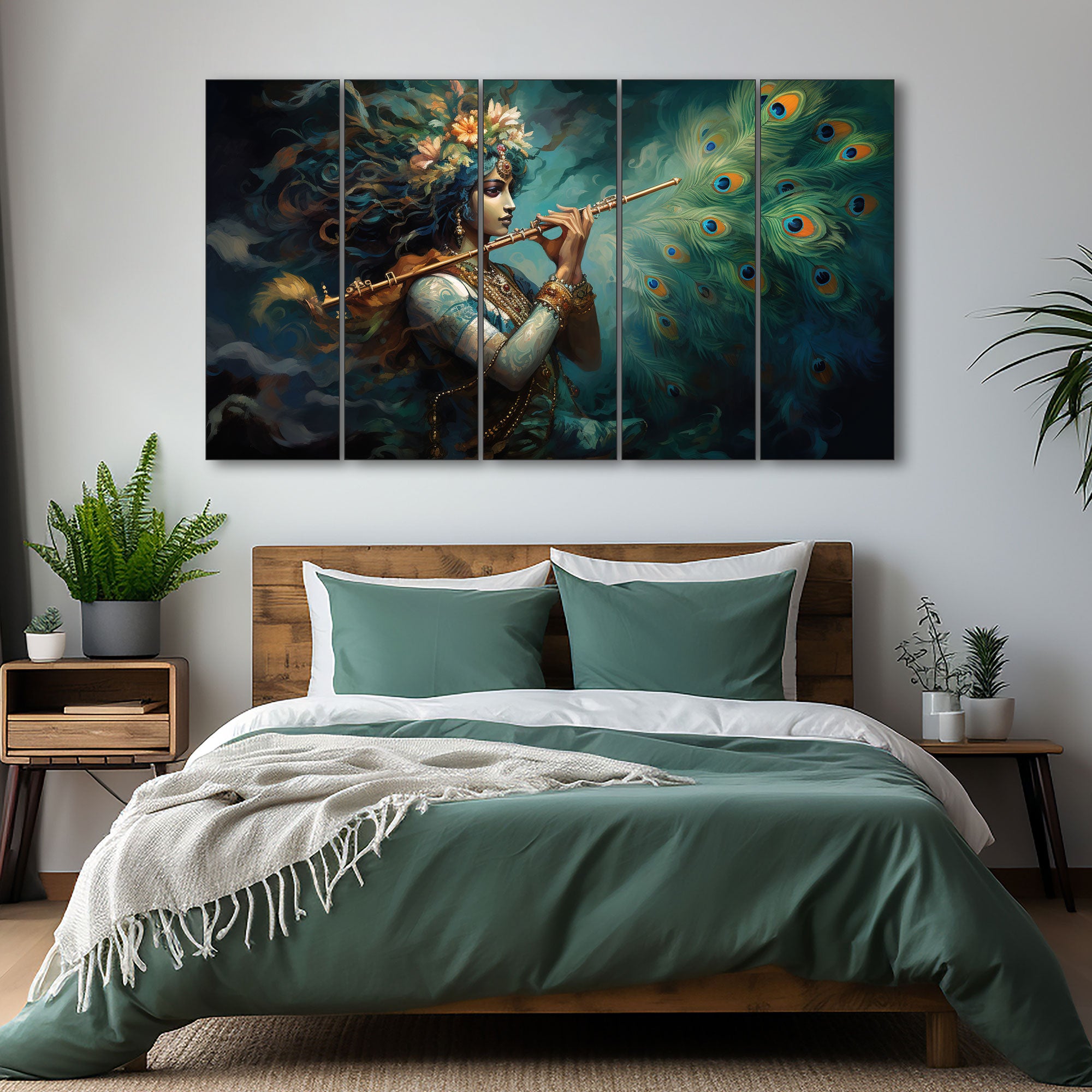 Krishna Ji Painting with frame Big Size Wall Art for living room,Bedroom,Drawing room,Hotels