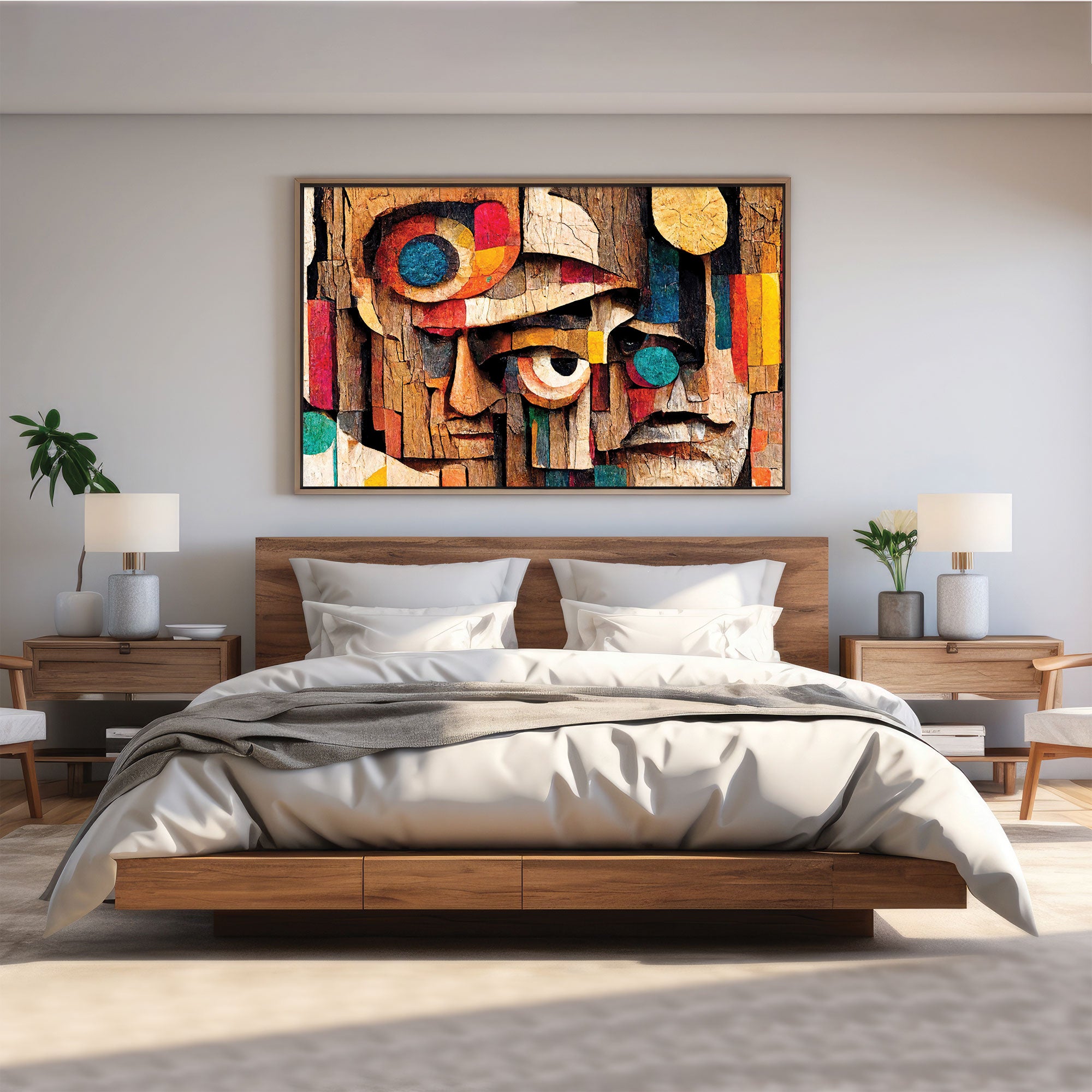 faceAbstract art Canvas painting with frame Big Size Wall Art for living room,Bedroom,Drawing room,Hotels