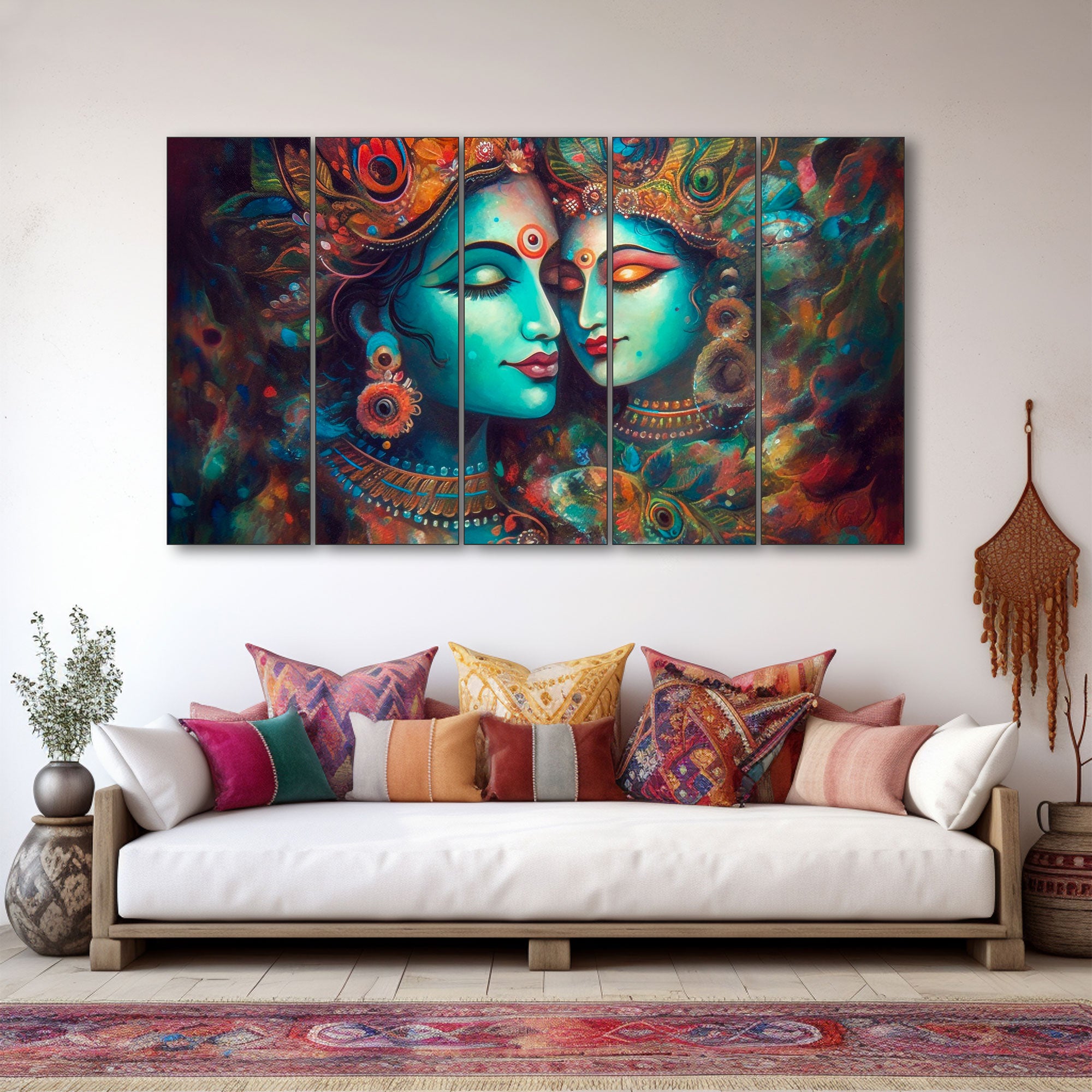 Radha Krishna Painting with frame Big Size Wall Art for living room,Bedroom,Drawing room,Hotels