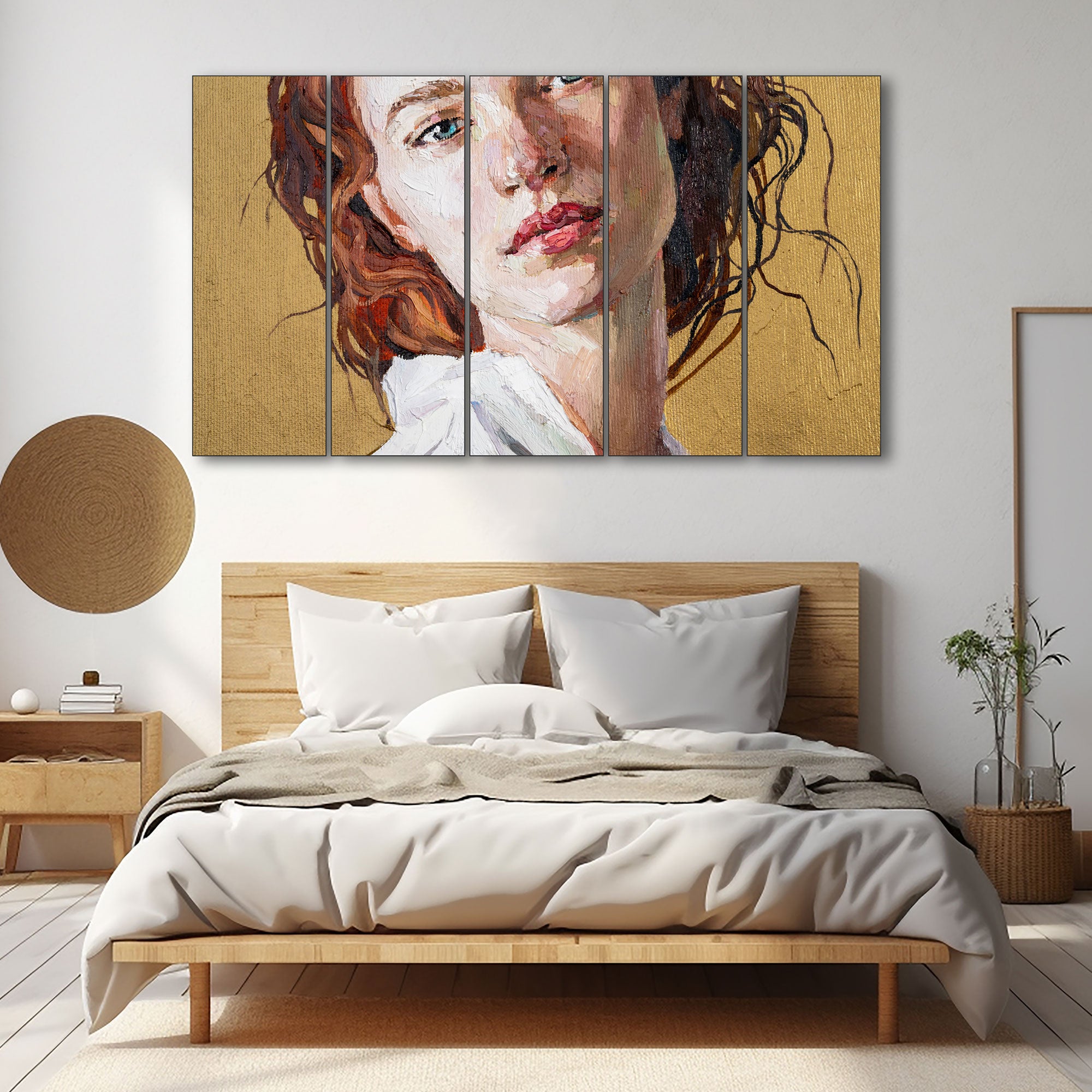 Woman Abstract Painting with frame Big Size Wall Art for living room,Bedroom,Drawing room,Hotels 27x48"